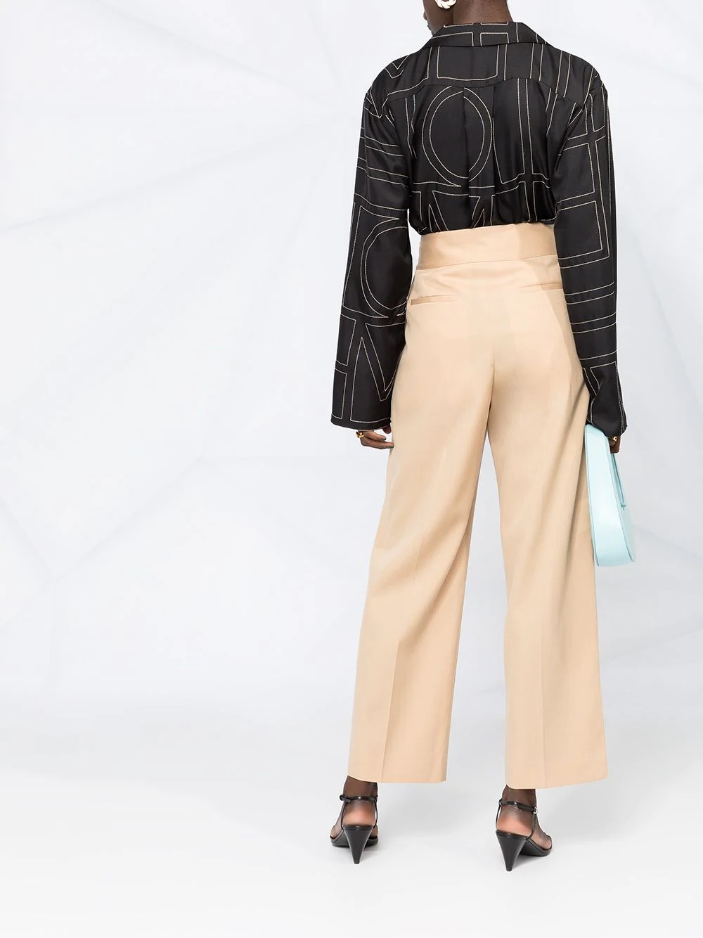 high-waist belted trousers - 6