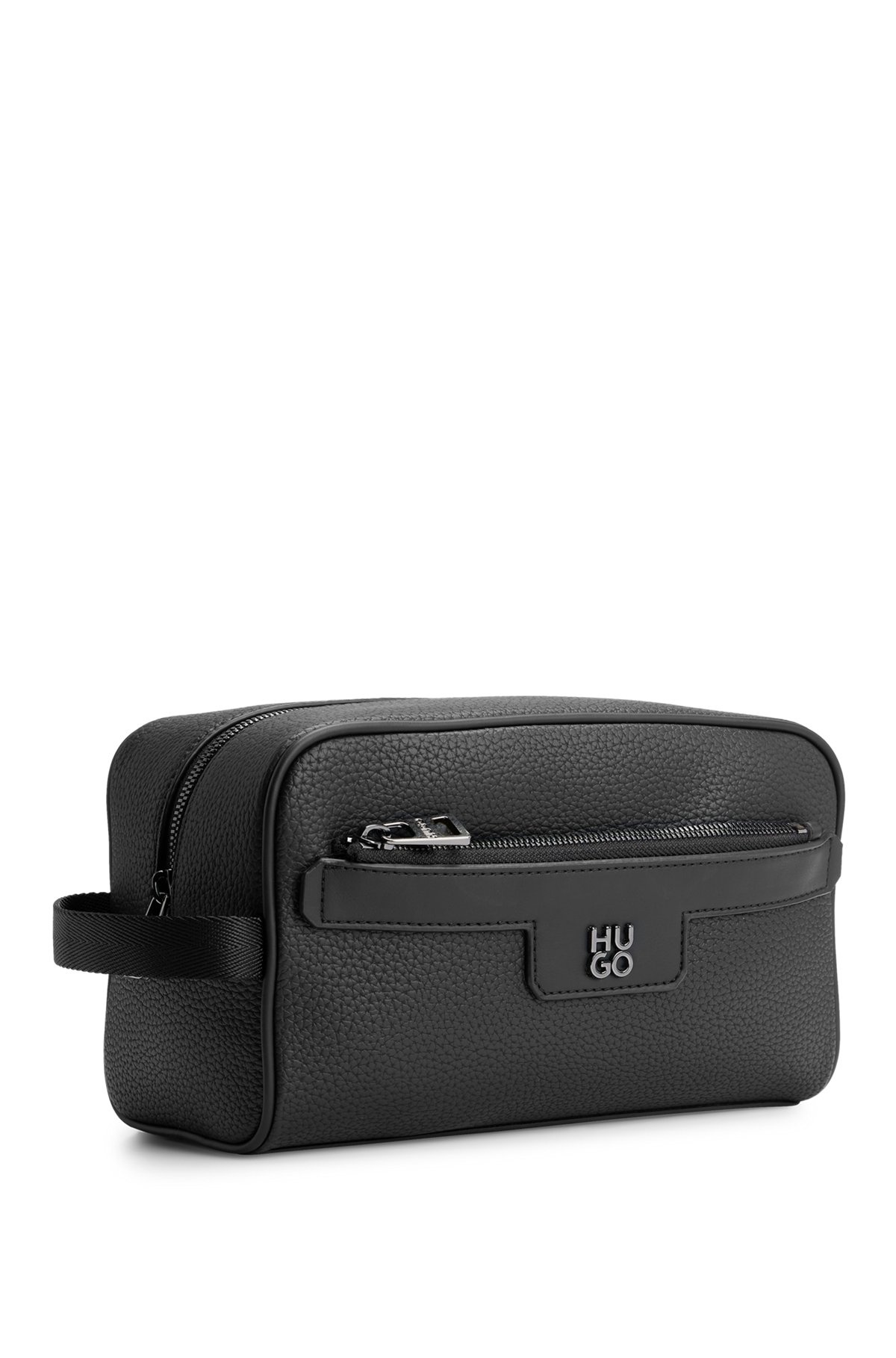 GRAINED WASHBAG WITH STACKED LOGO - 3