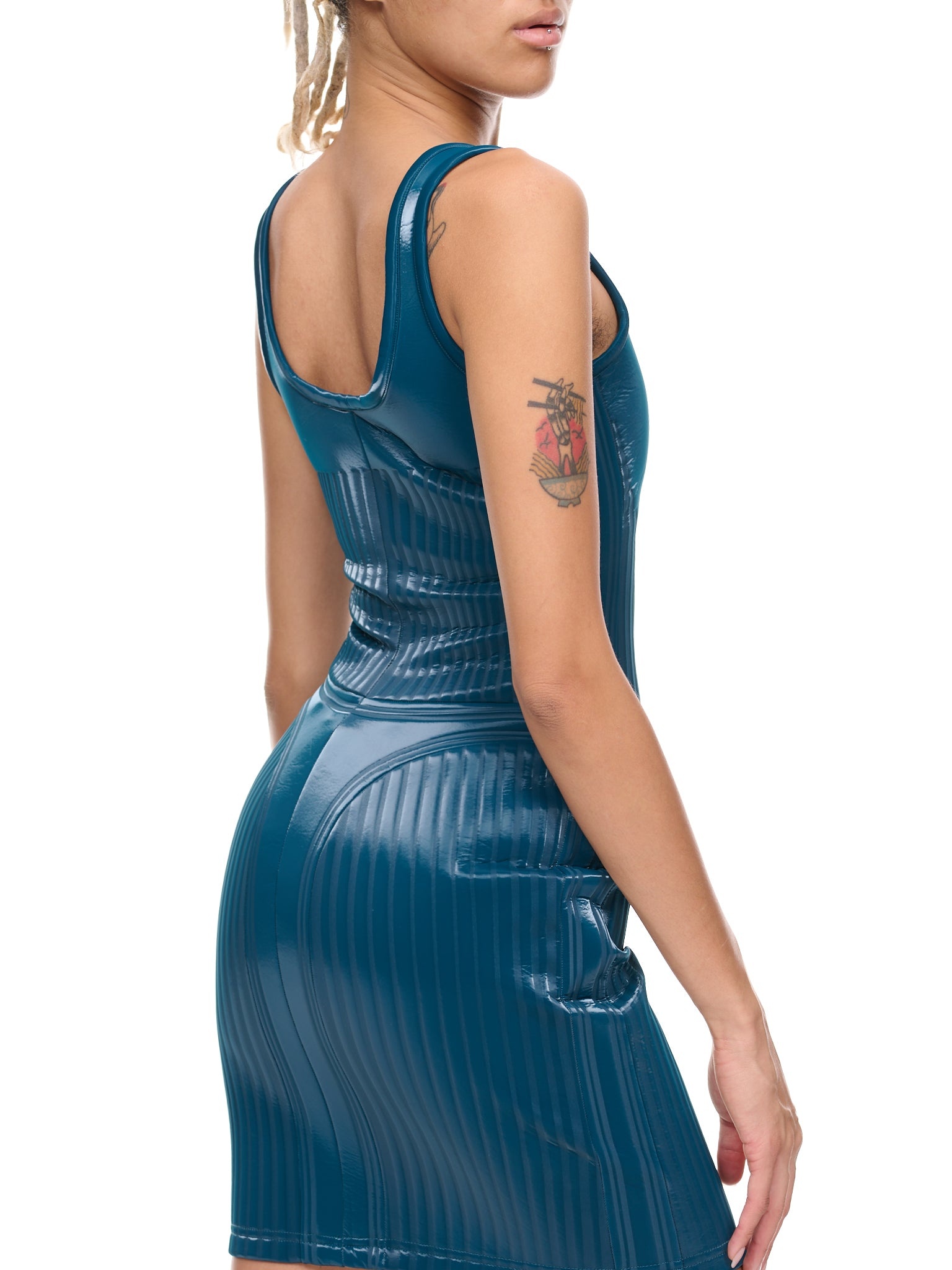 Glossy Embossed Dress - 5