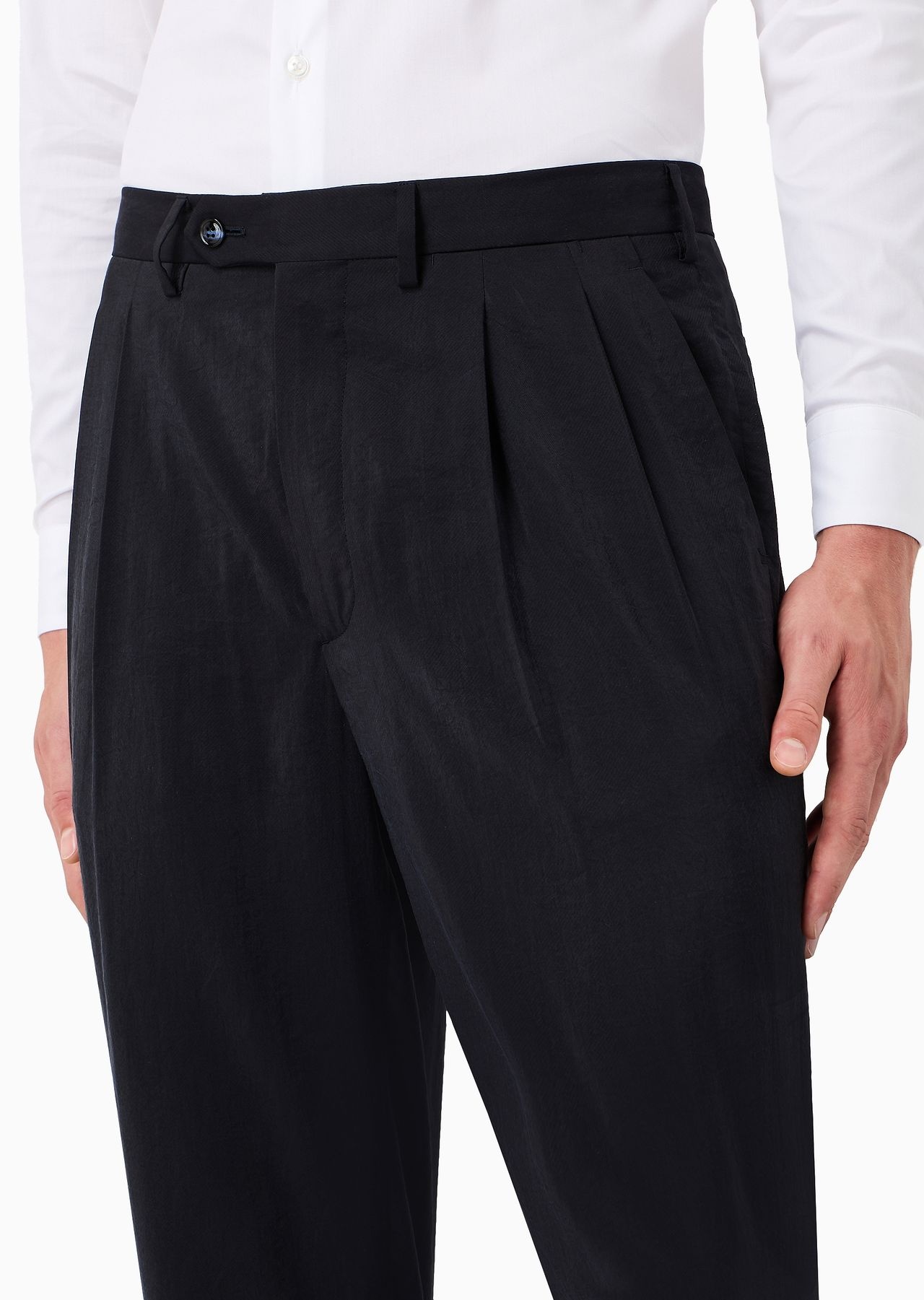Two-dart trousers in silk-blend twill - 5