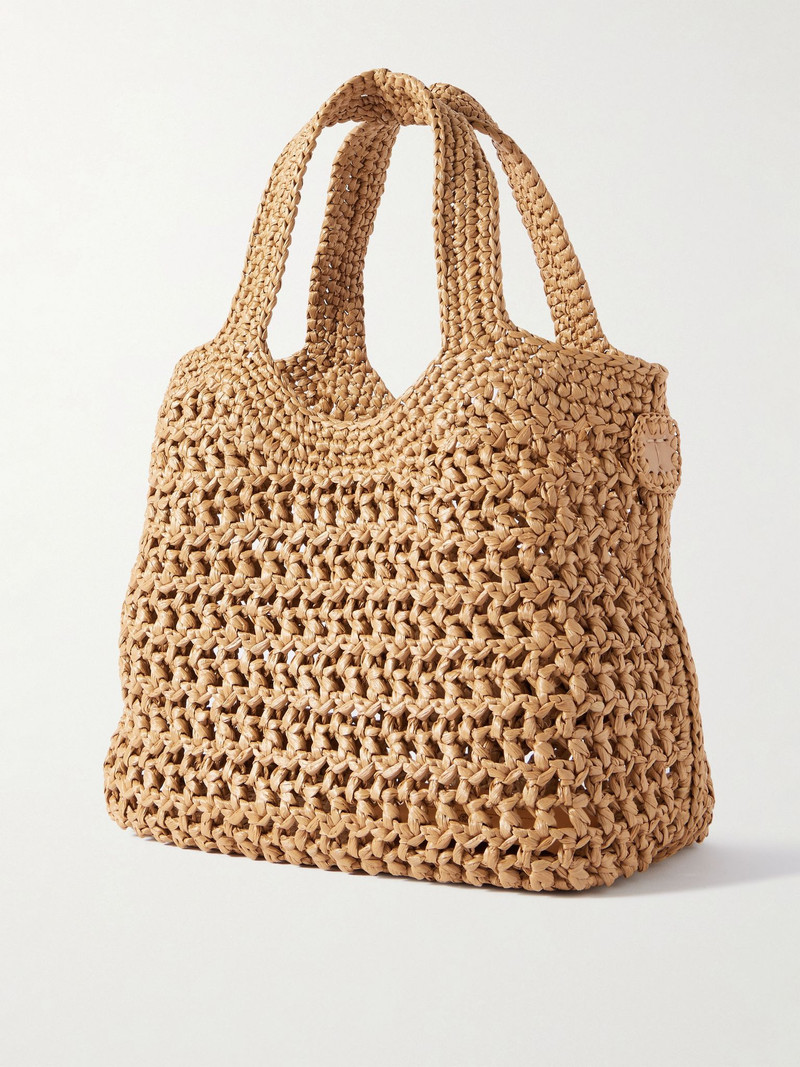 EBL mini embossed raffia tote Tan 3