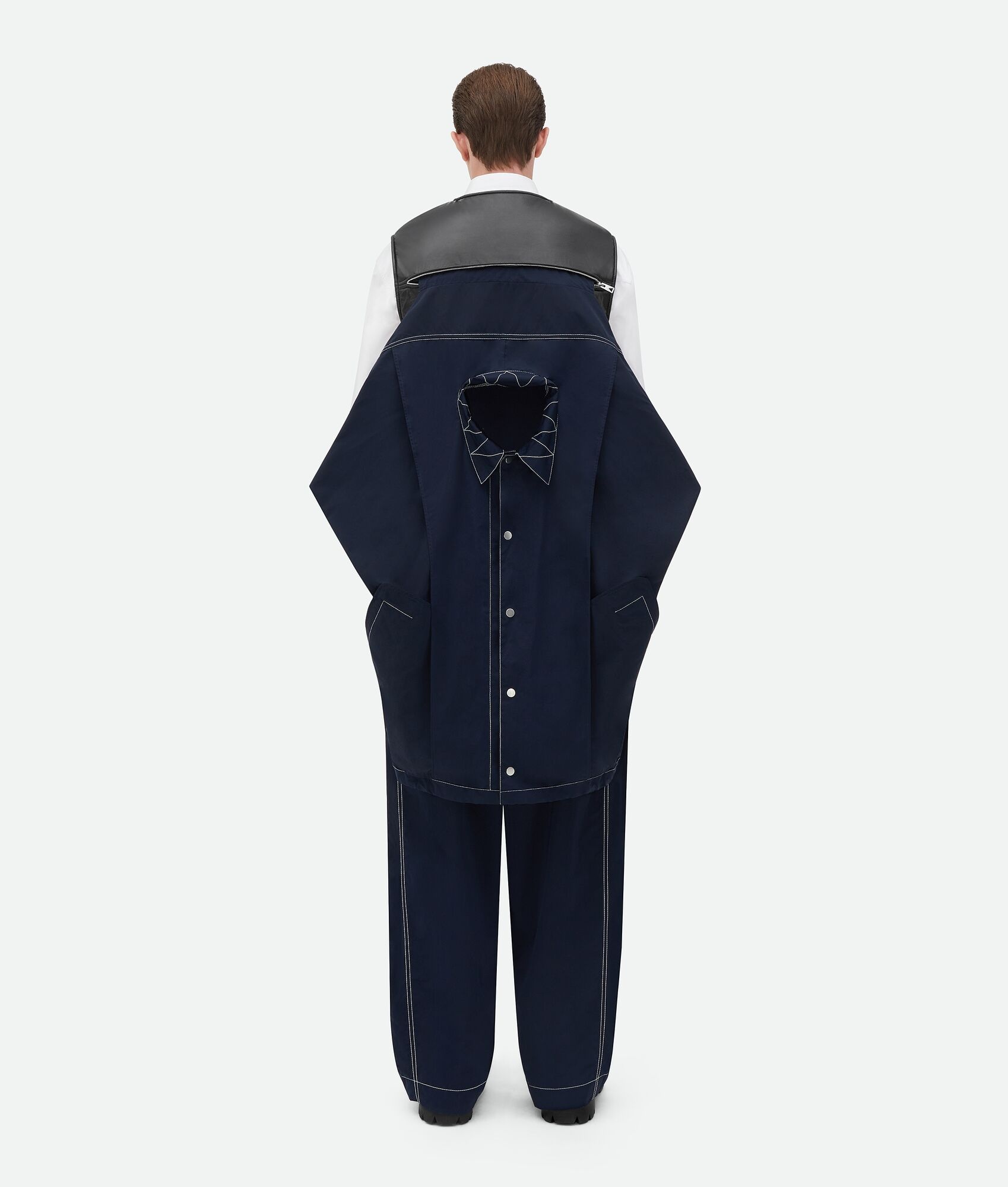 Tech Nylon Blouson With Leather Integrated Gilet - 4