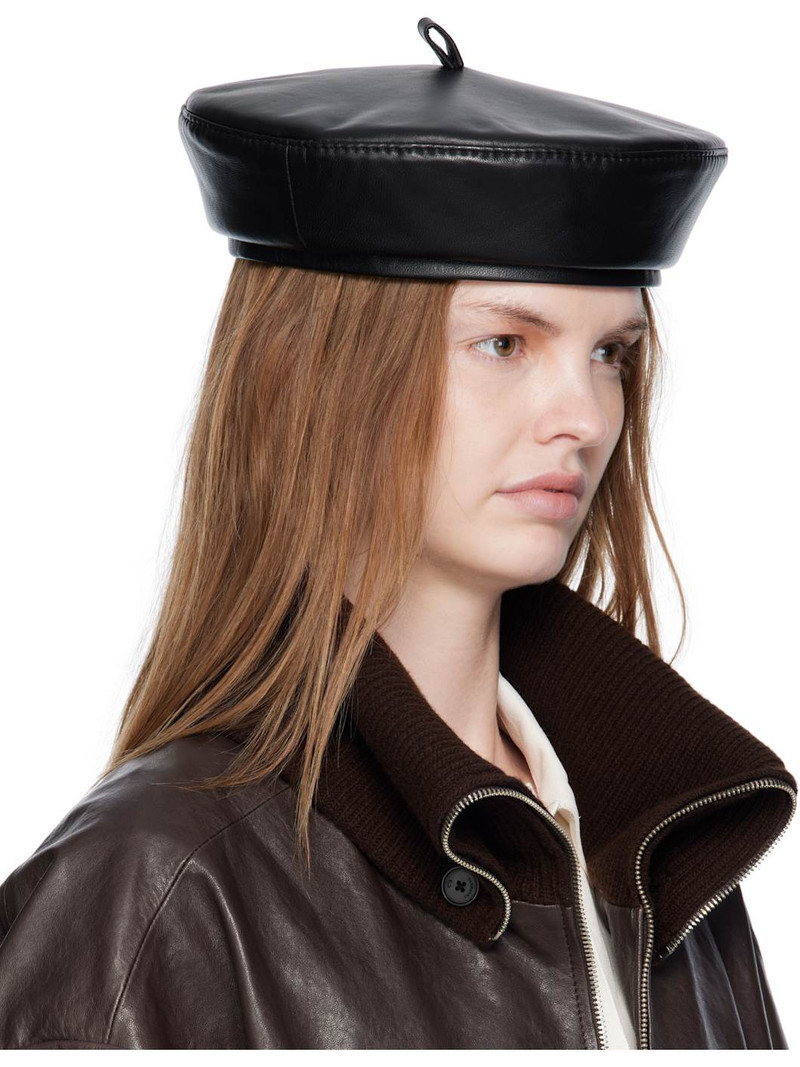 RUSLAN BAGINSKIY Black Leather Beret outlook
