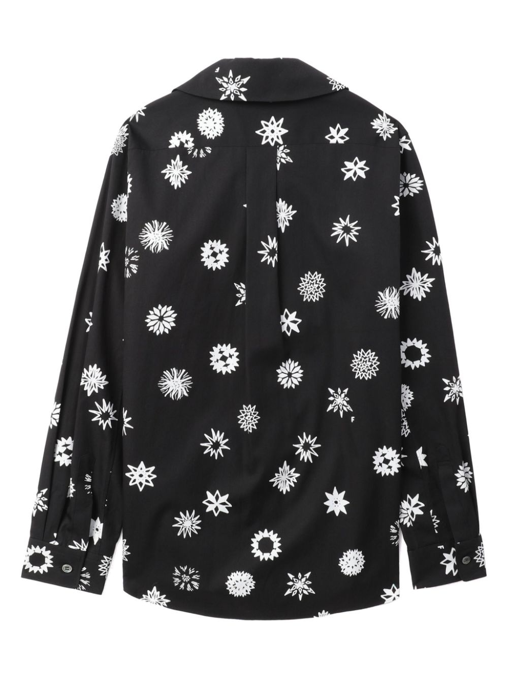 graphic-print ruffle-trim shirt - 6