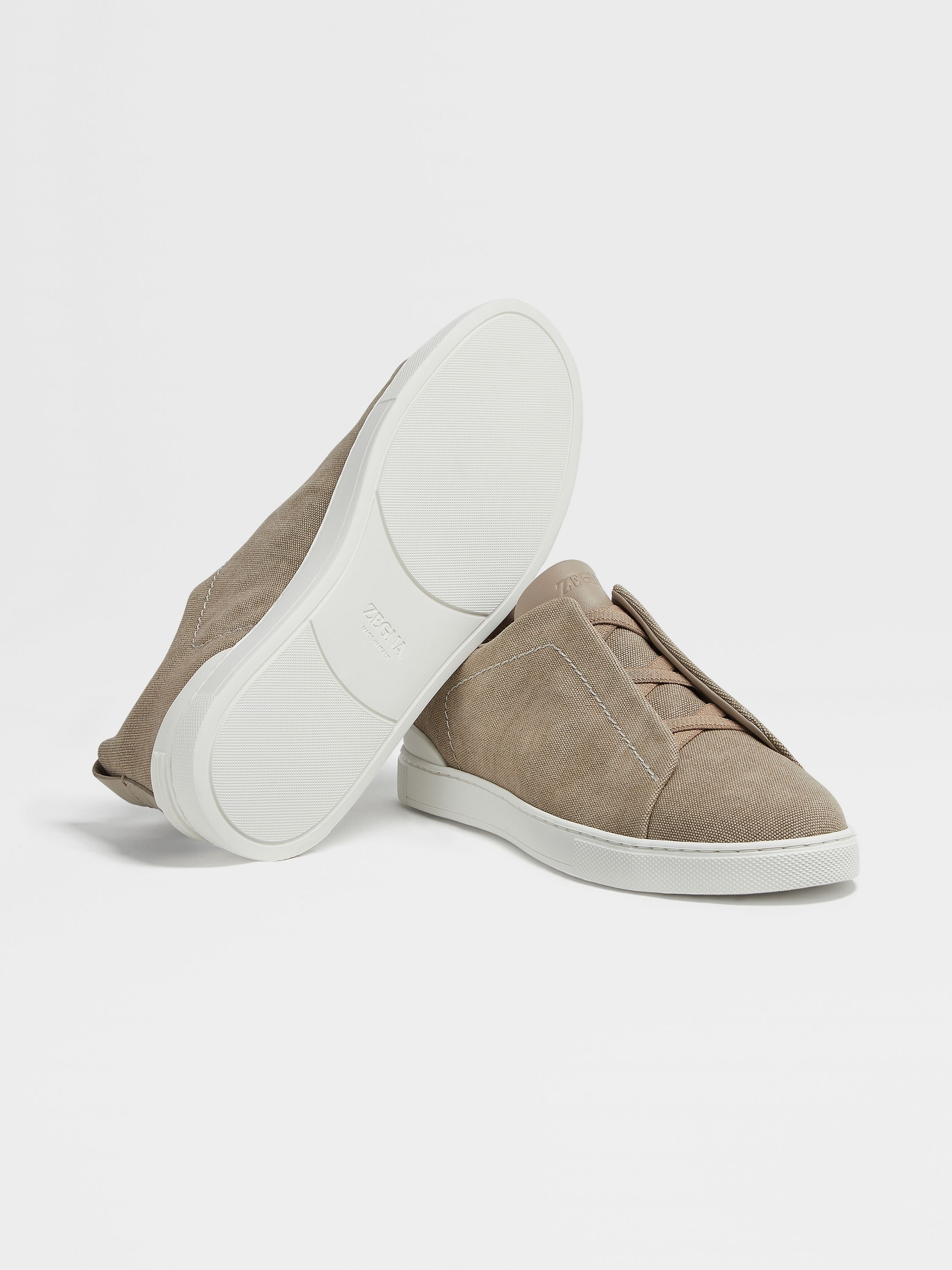 LIGHT BEIGE CANVAS TRIPLE STITCH™ SNEAKERS - 5