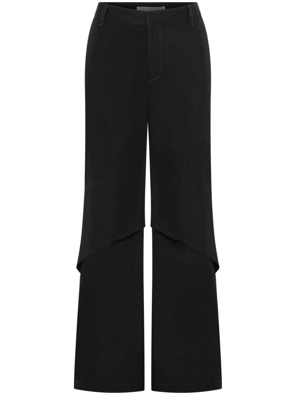 draped-panel flared trousers - 1