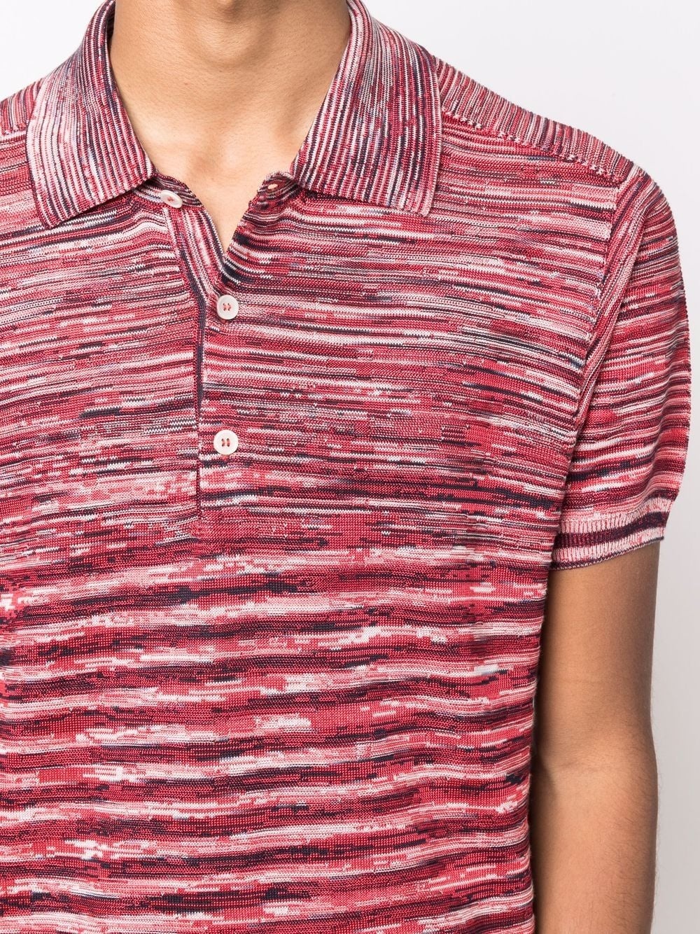 striped short-sleeved polo shirt - 5