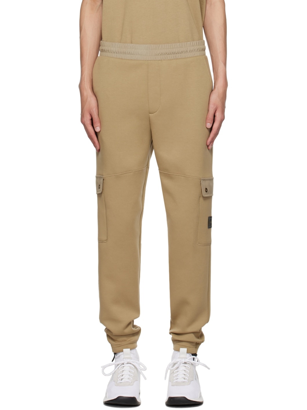 Beige Drawstring Lounge Pants - 1