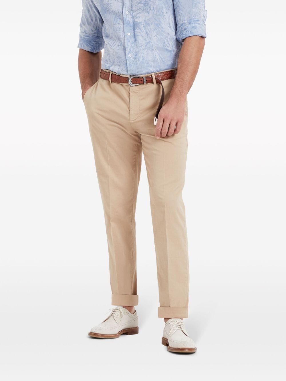 mid-rise cotton chino trousers - 3
