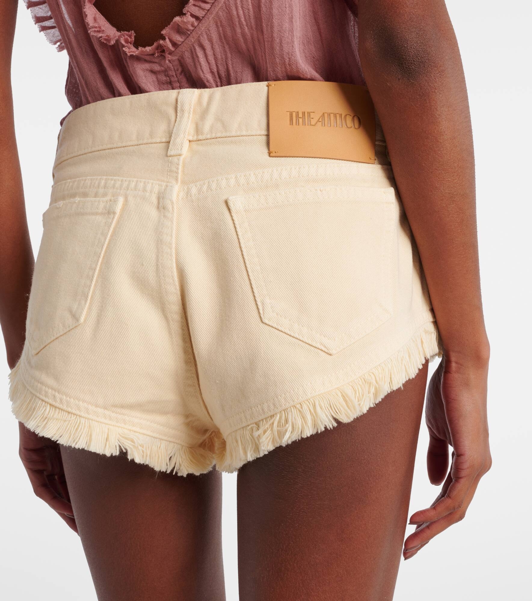 Fringed cotton canvas shorts - 5