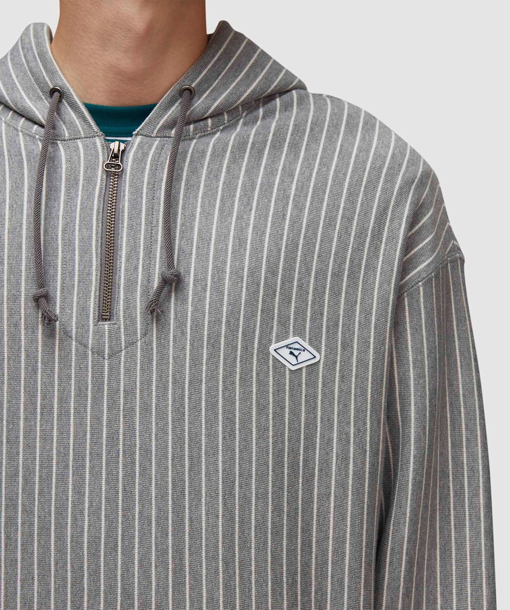 X Nanamica striped hoodie - 4