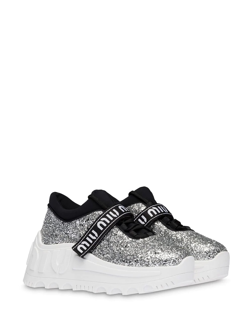 glitter chunky sole sneakers - 2