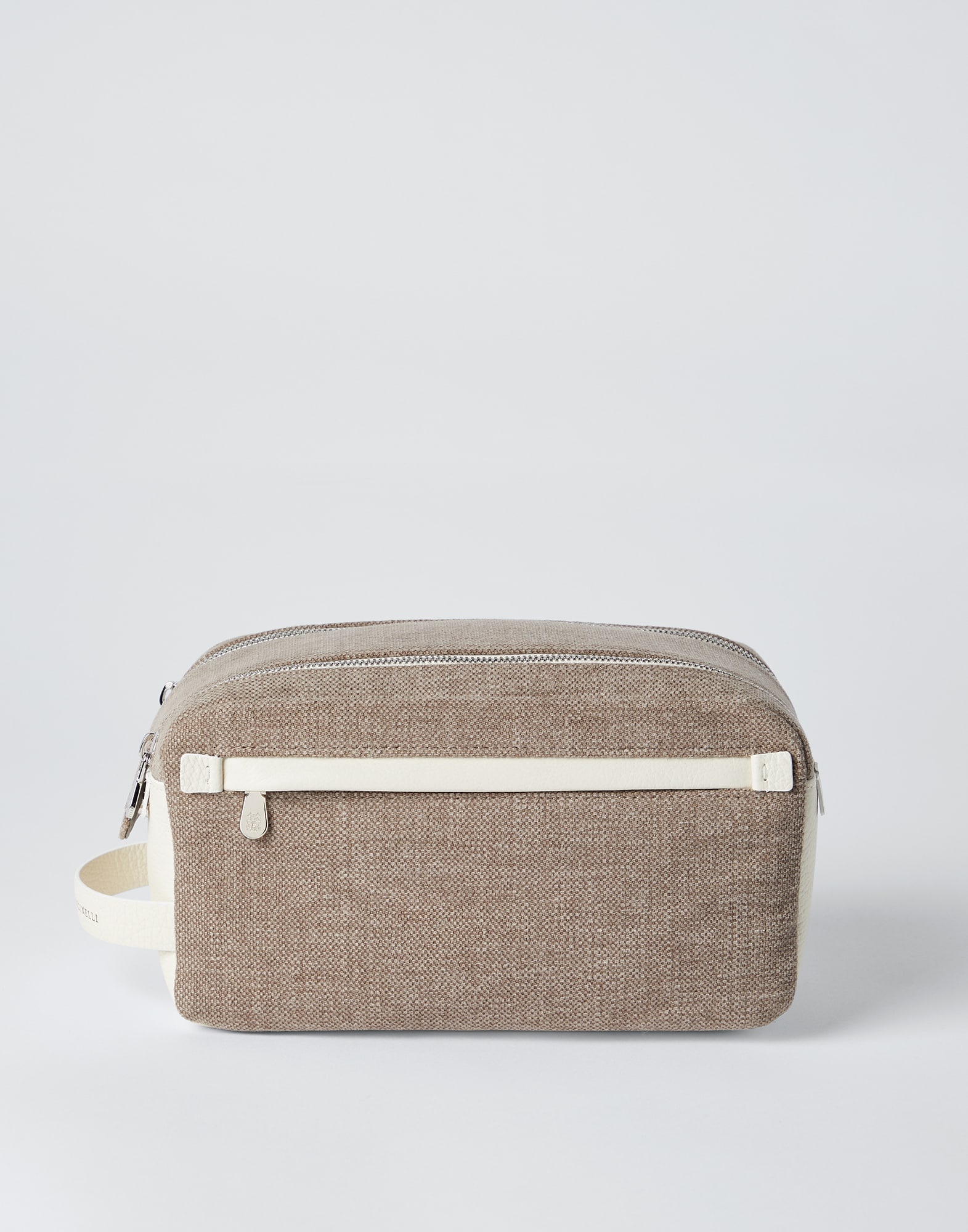 Canvas and grained calfskin beauty case - 1