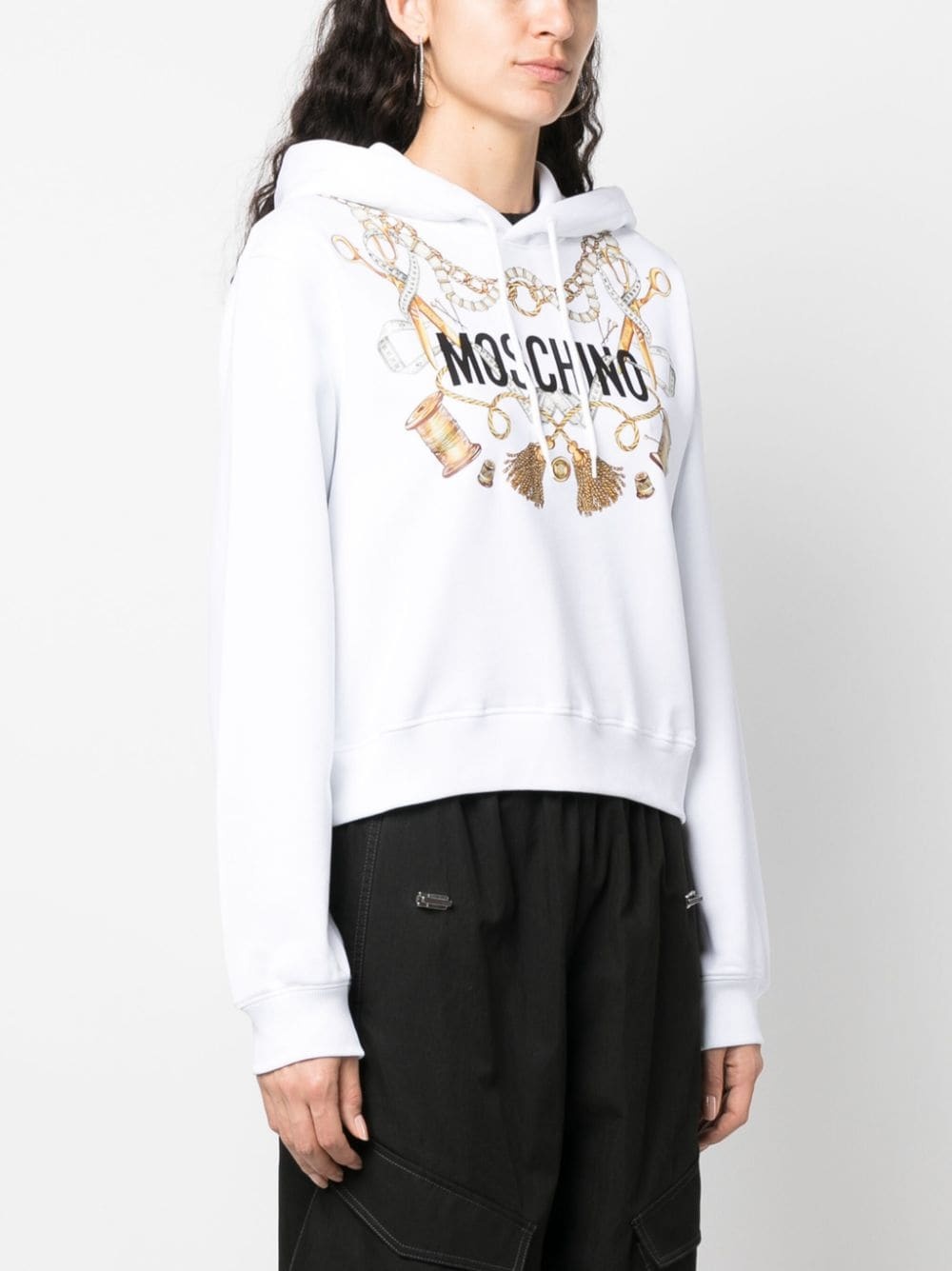 logo-print organic cotton hoodie - 3