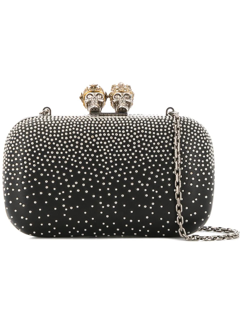 studded skull embellished clutch - 1