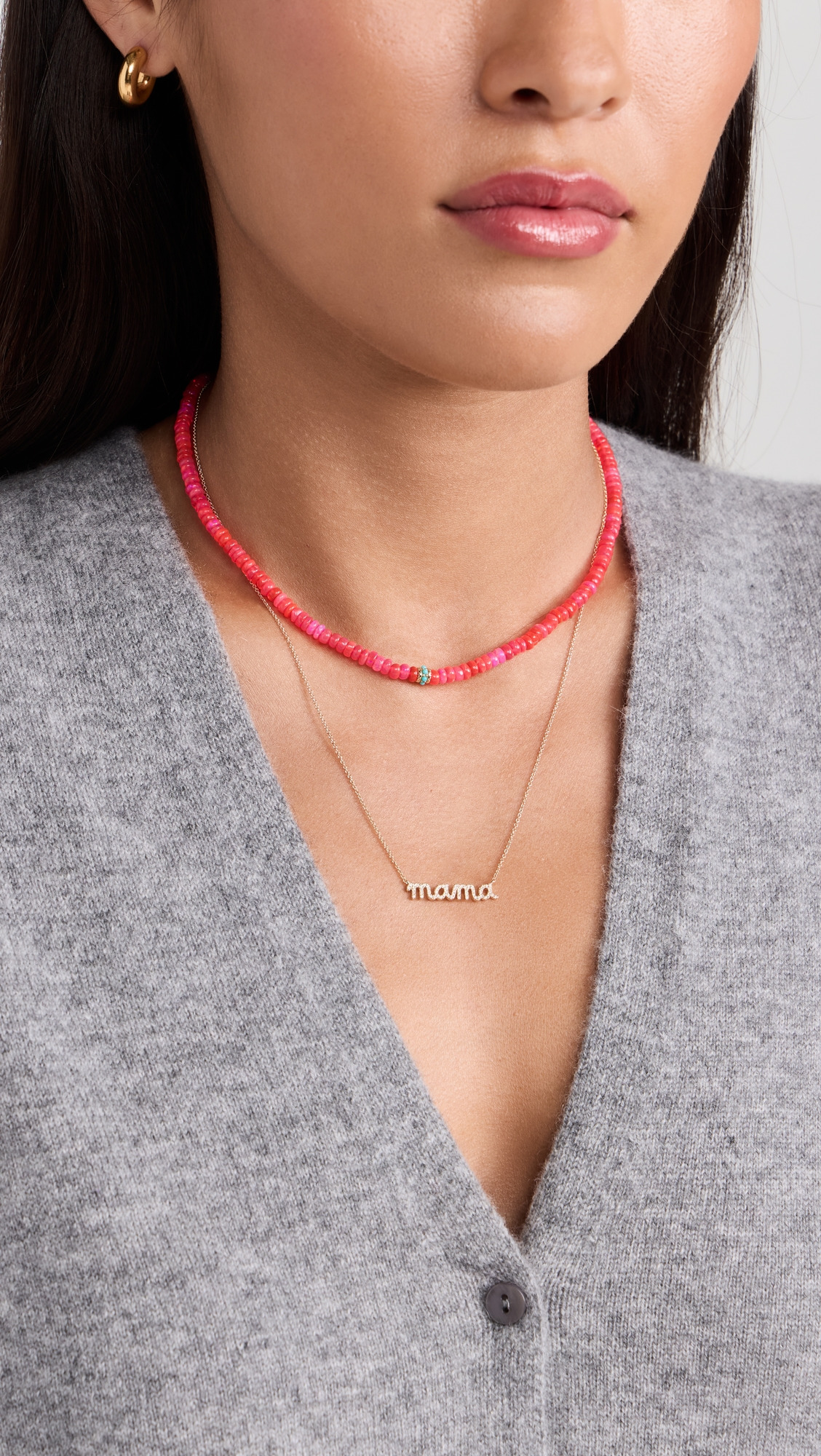 14k Mama Script Necklace - 2