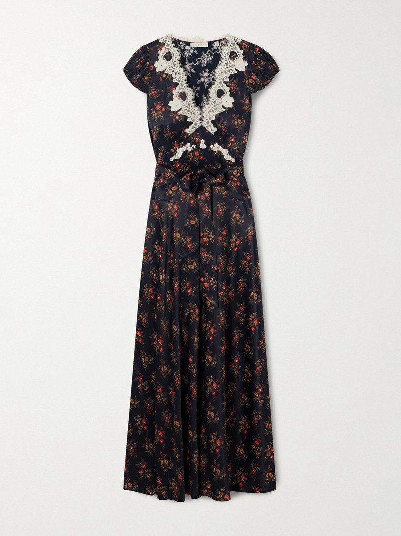 Coraline Floral-print Satin Midi Dress 1