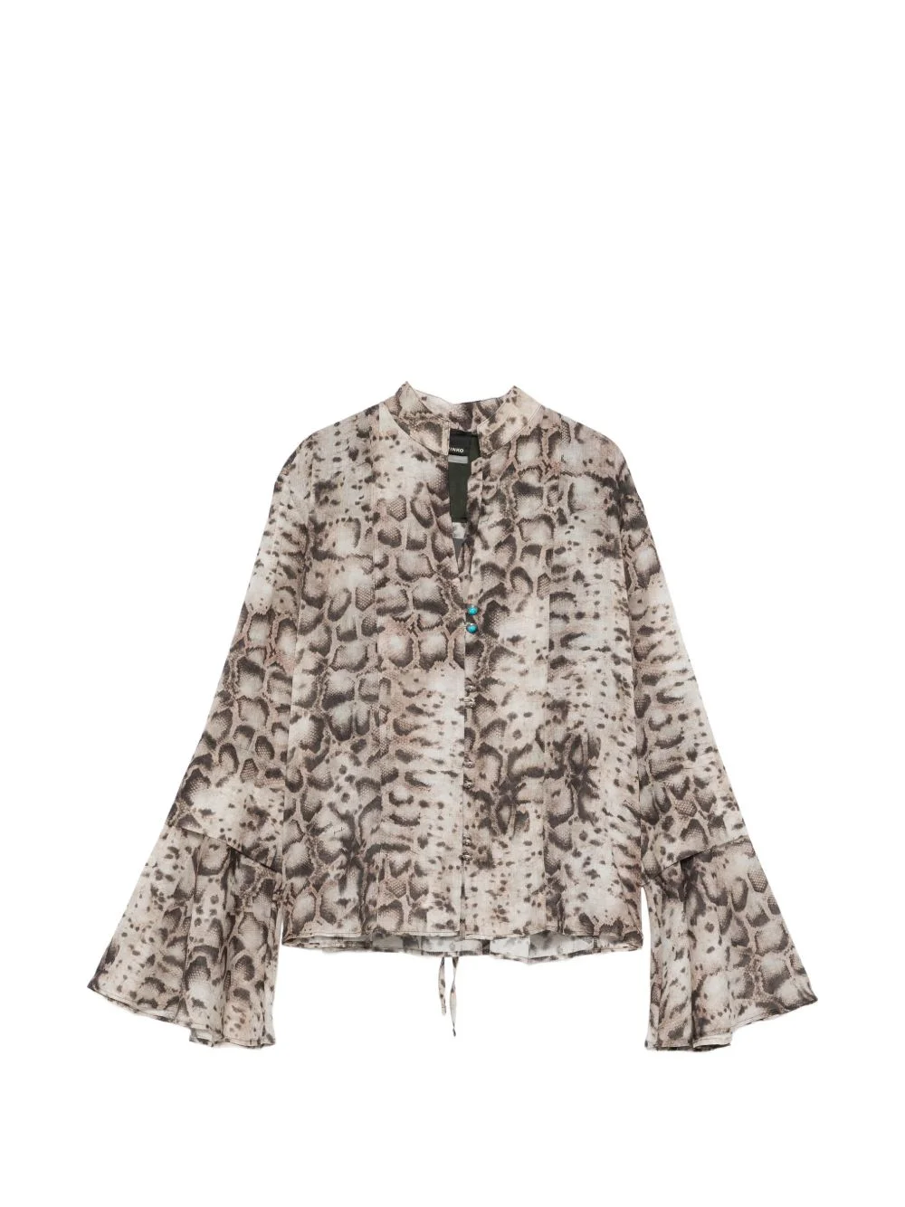 snakeskin-print flared-sleeve shirt - 1