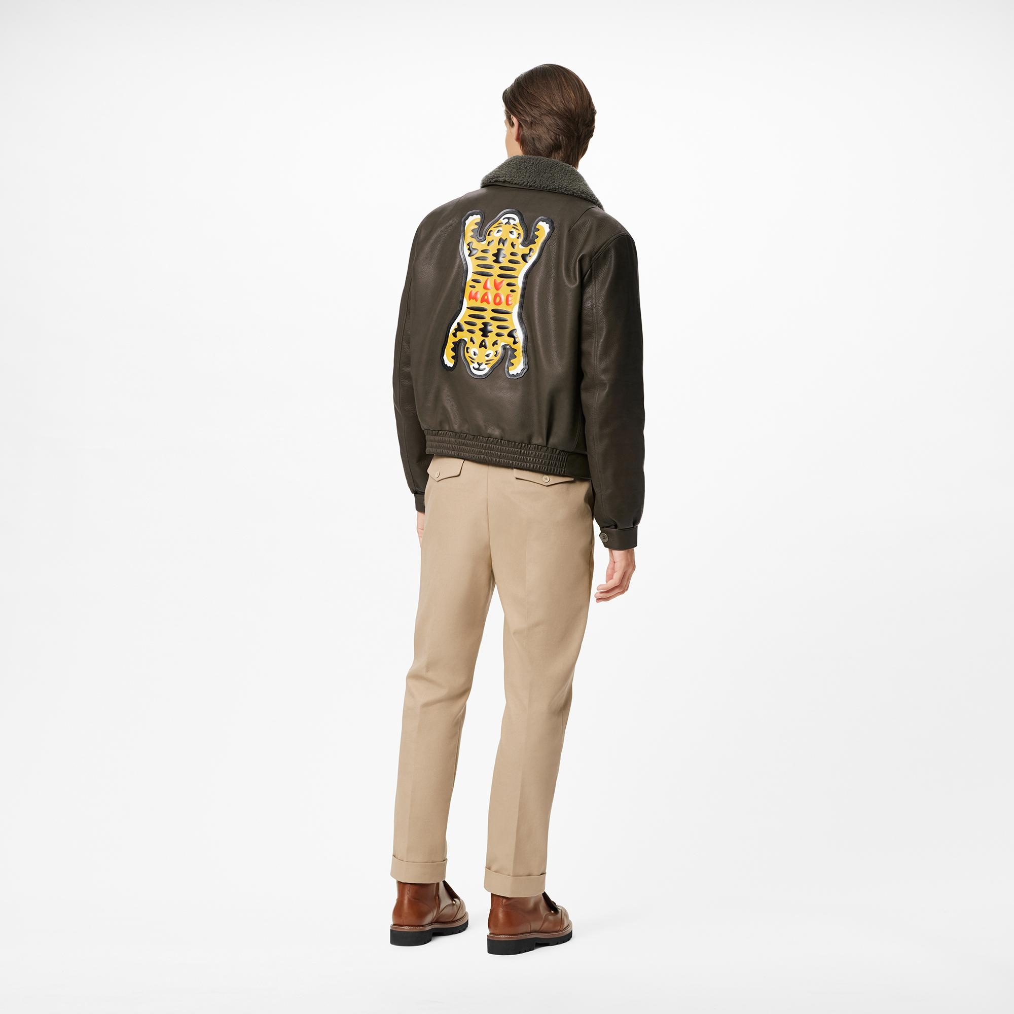 Leather Blouson With Tiger Patches - 5
