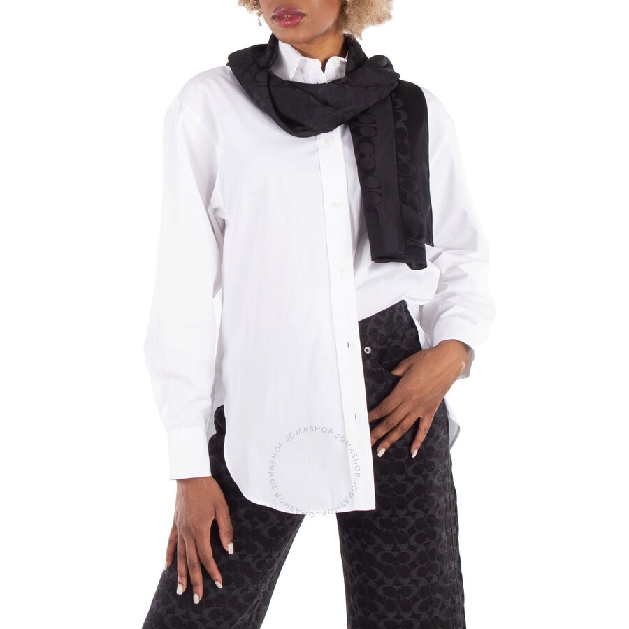 Coach Black Signature Shawl - 2