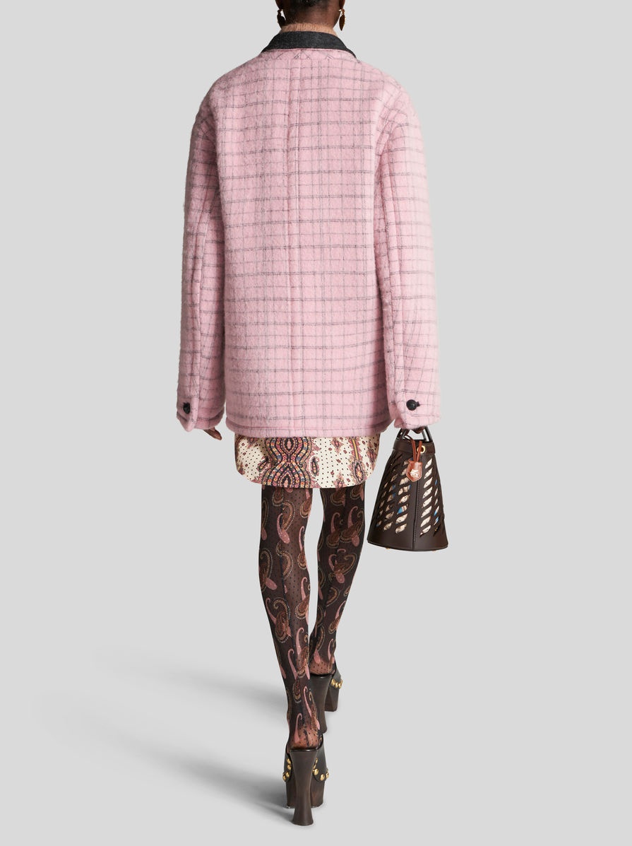 CHECK JACKET WITH EMBROIDERY - 4