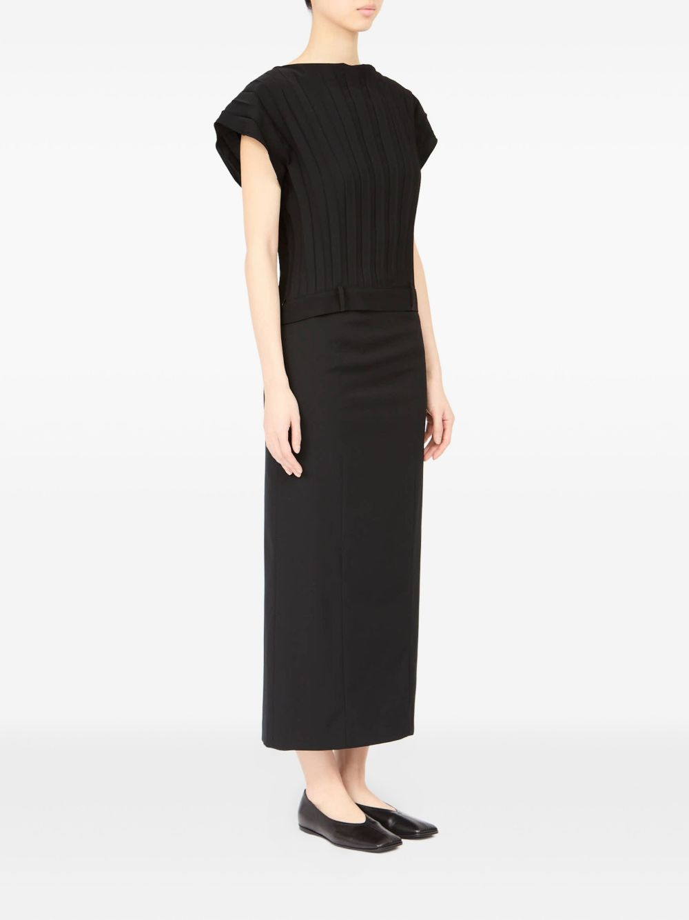 pleated short-sleeved top - 3