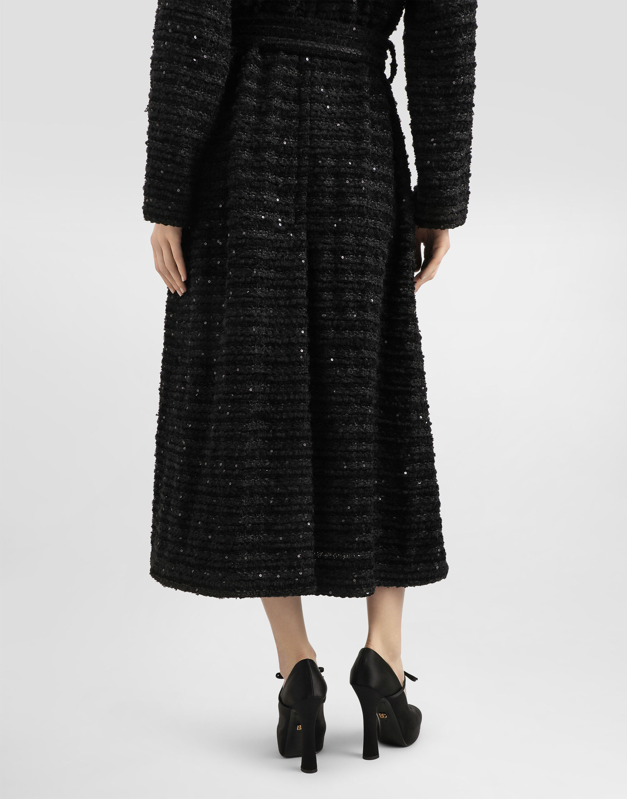 Tweed coat with micro-sequin embellishment - 5