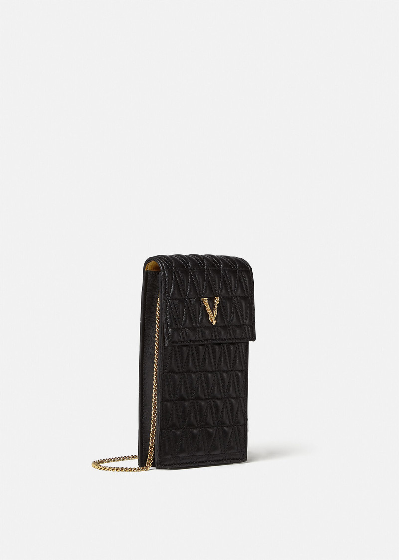 VERSACE Virtus Quilted Phone Pouch outlook