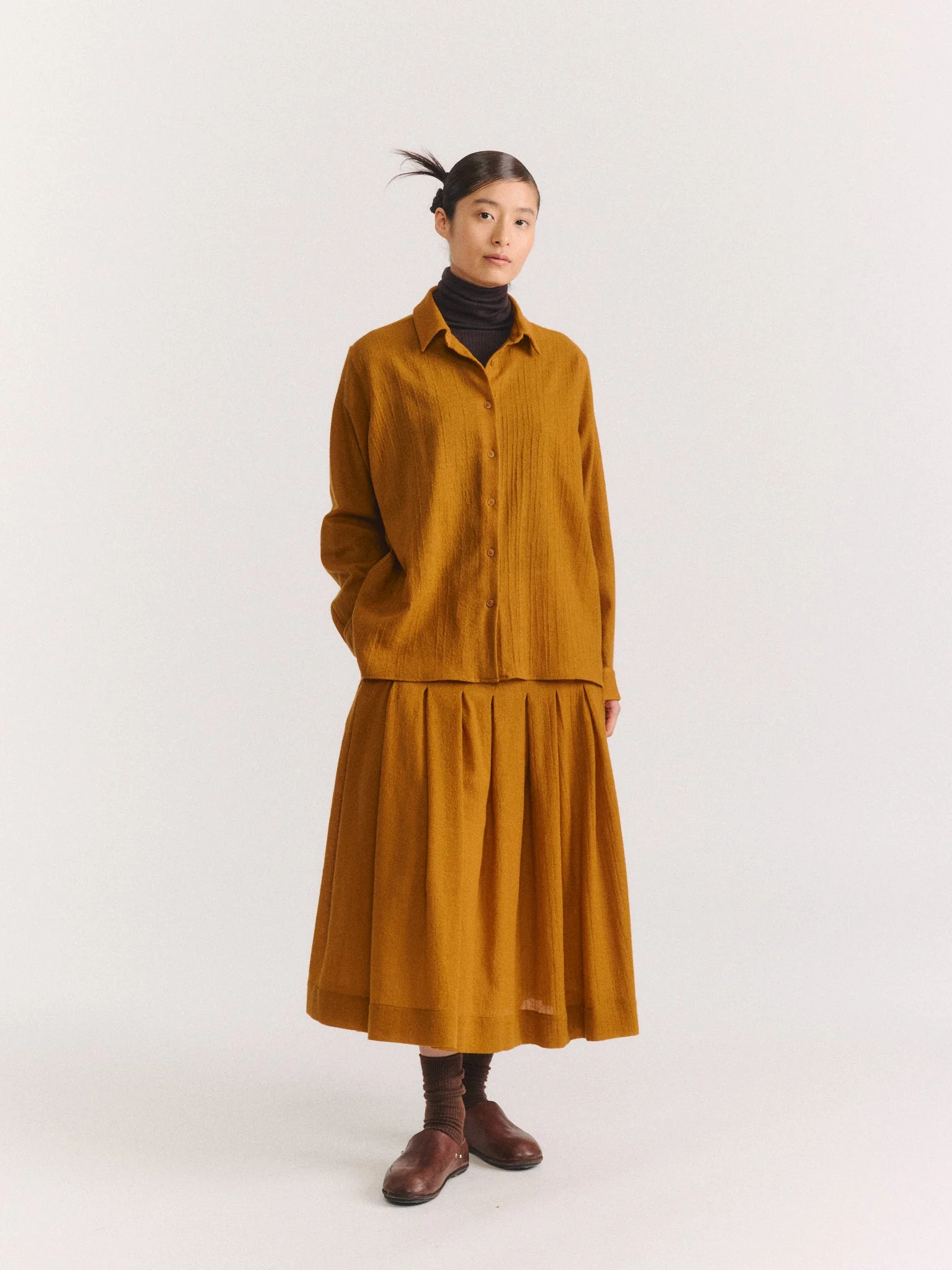 MARIA SHIRT - OPEN WEAVE - GOLD - 1