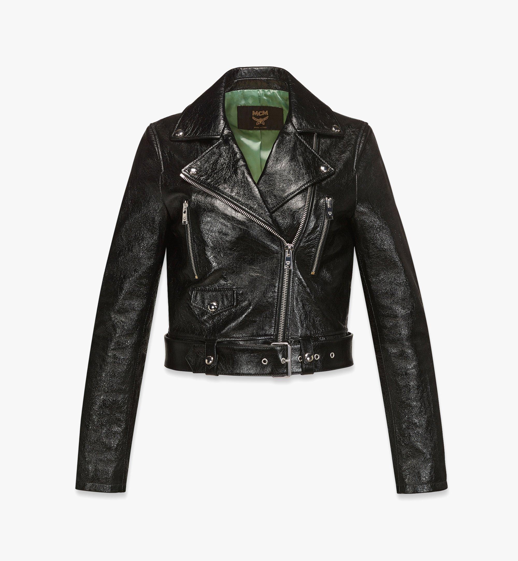 MCMotor Cropped Biker Jacket in Lamb Leather - 1