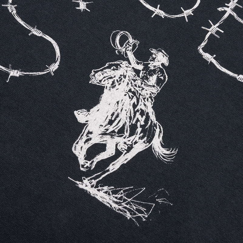 One Of These Days BARBED T-SHIRT - HARD WASHED BLACK outlook