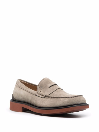 Tod's contrasting sole penny loafers outlook