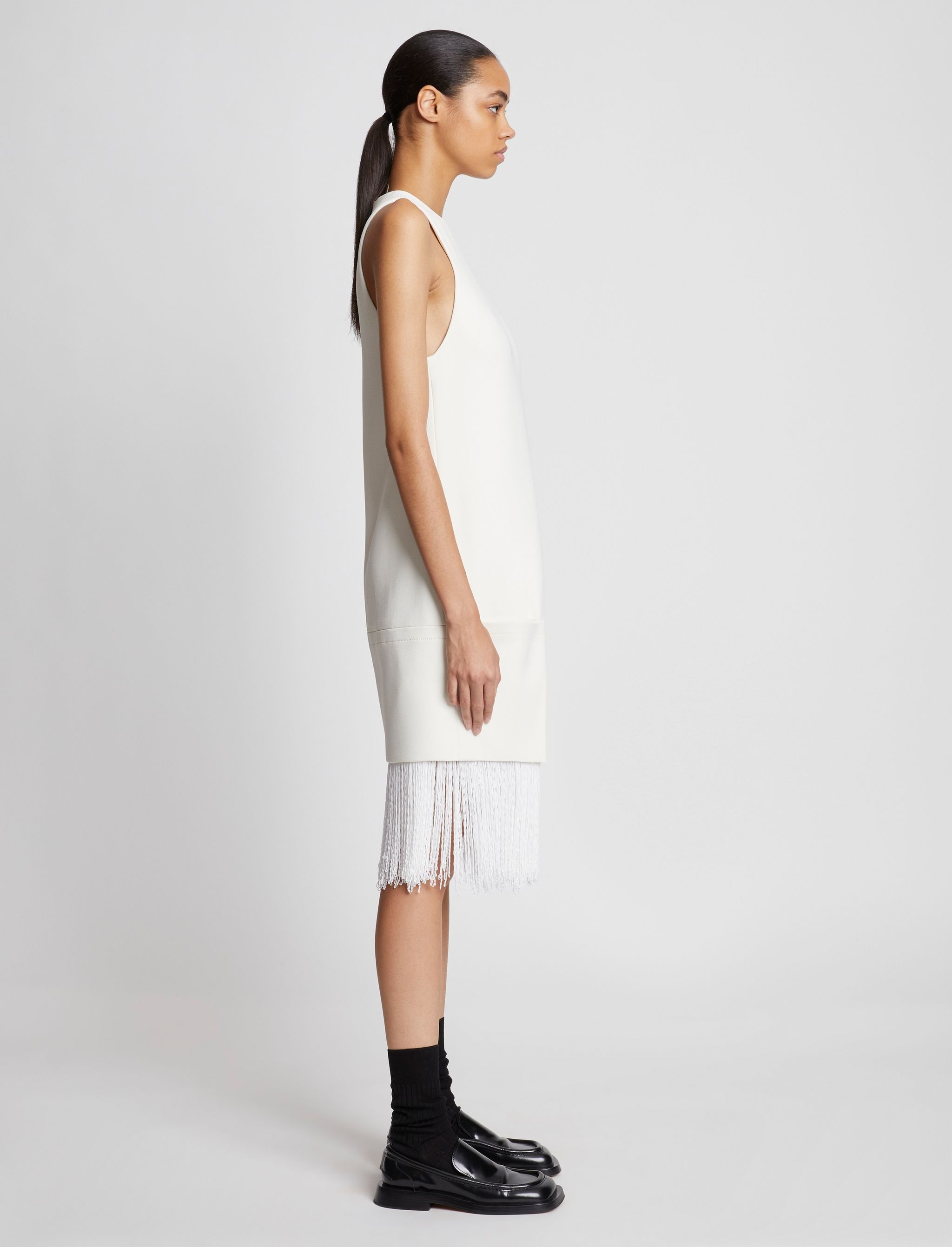Bi-Stretch Crepe Fringe Dress - 3
