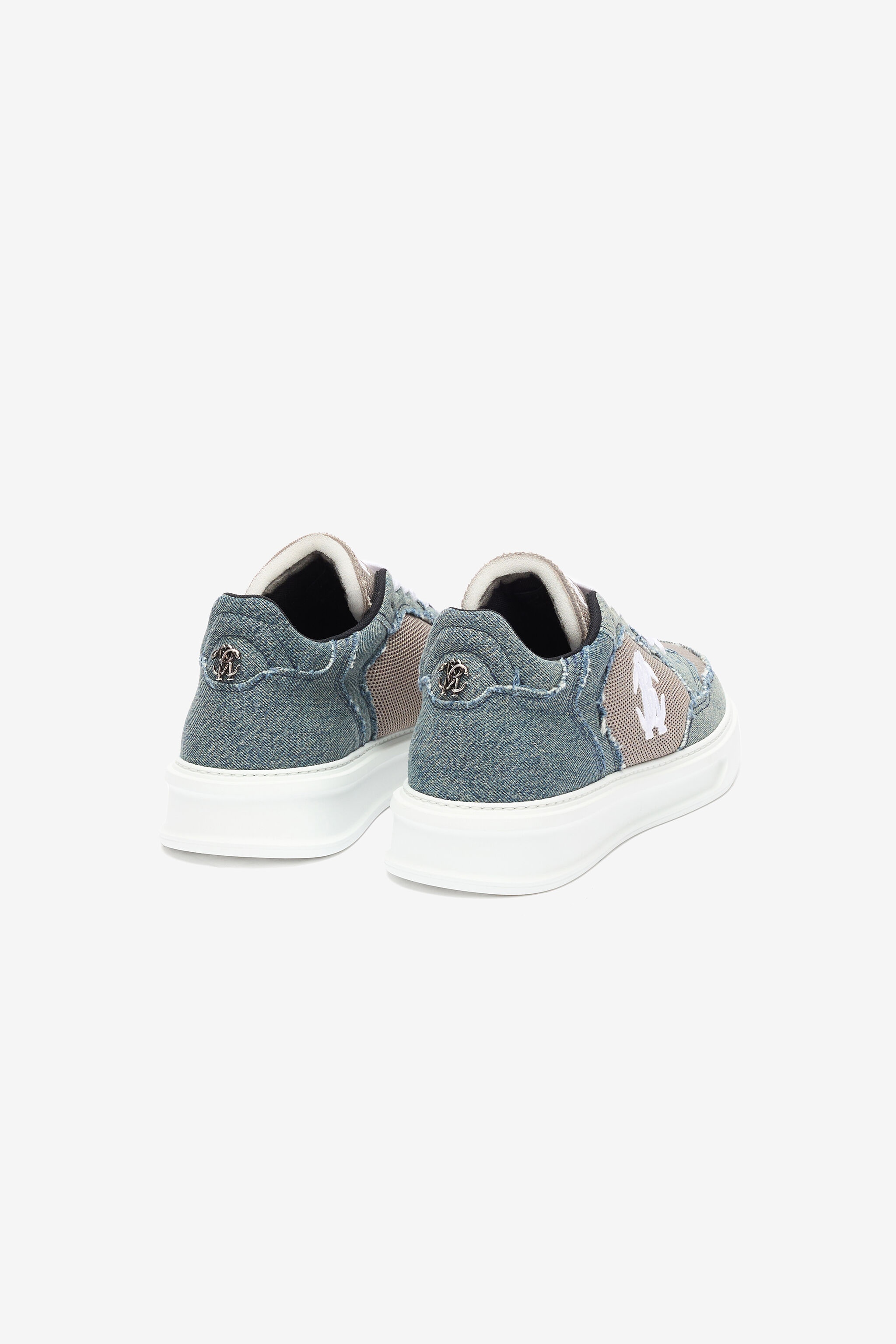 Denim And Mesh Sneakers - 3