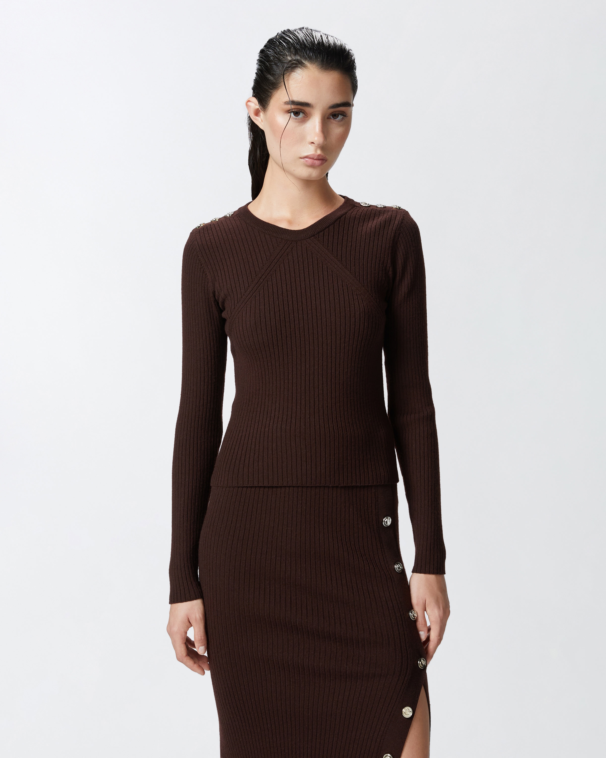 LONG-SLEEVED RIBBED WOOL SWEATER - 3