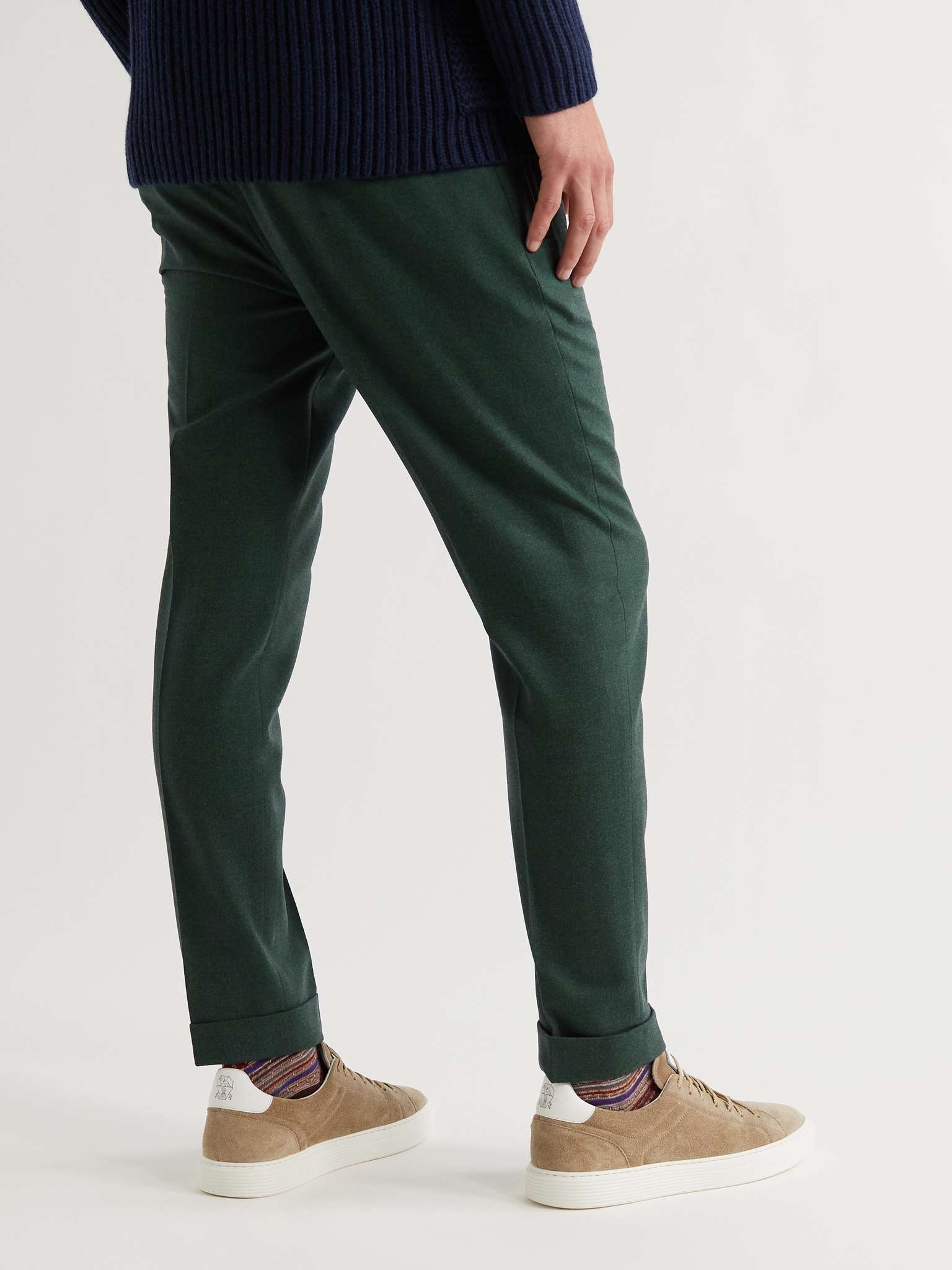 Tapered Wool-Blend Twill Trousers - 4