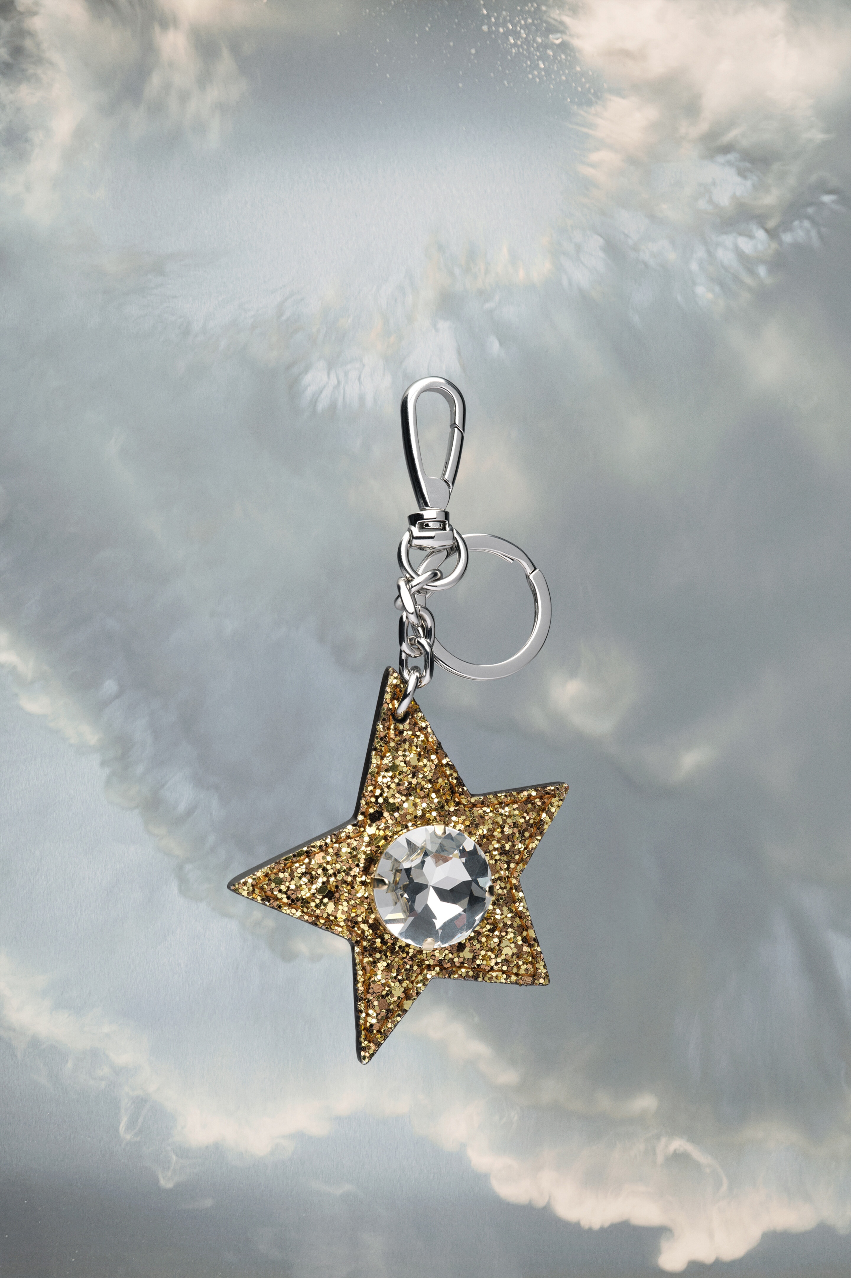 Rhinestone glitter keyring - 1