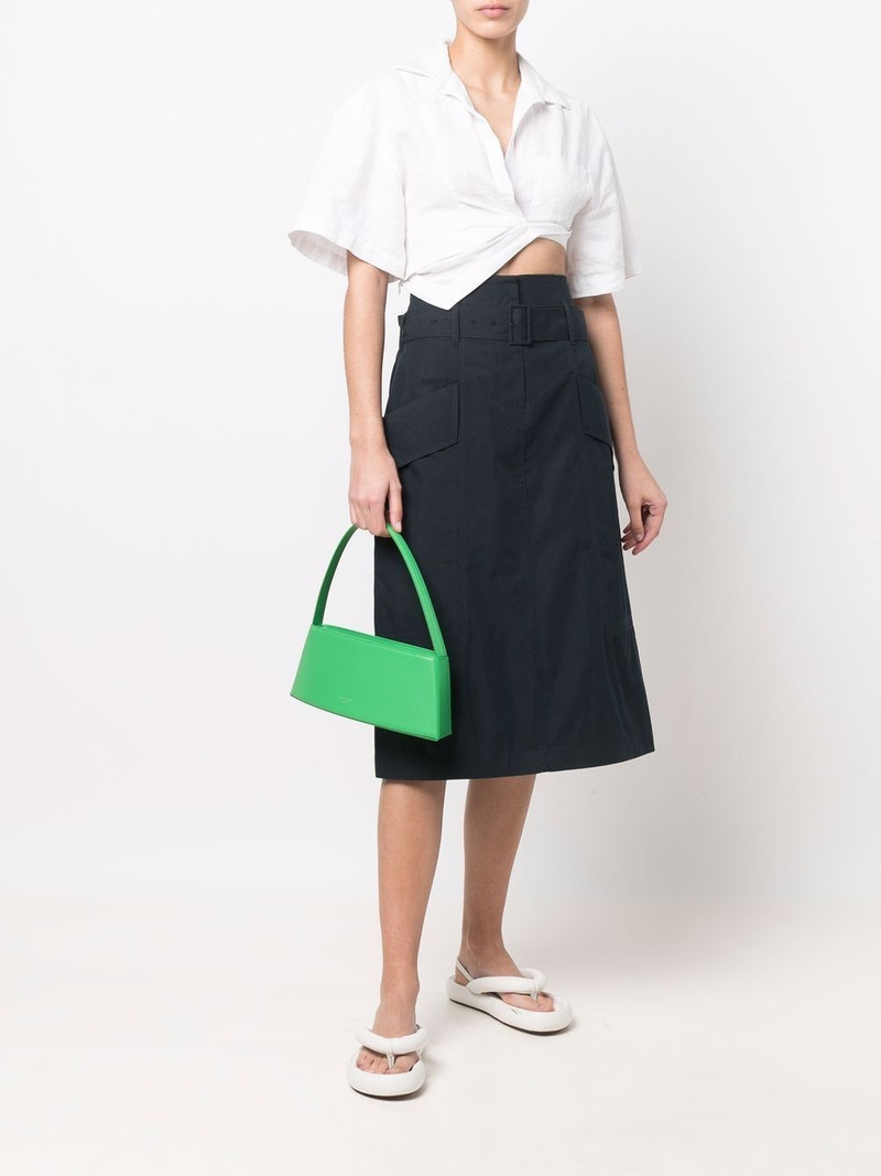 LOW CLASSIC belted-waist A-line skirt outlook