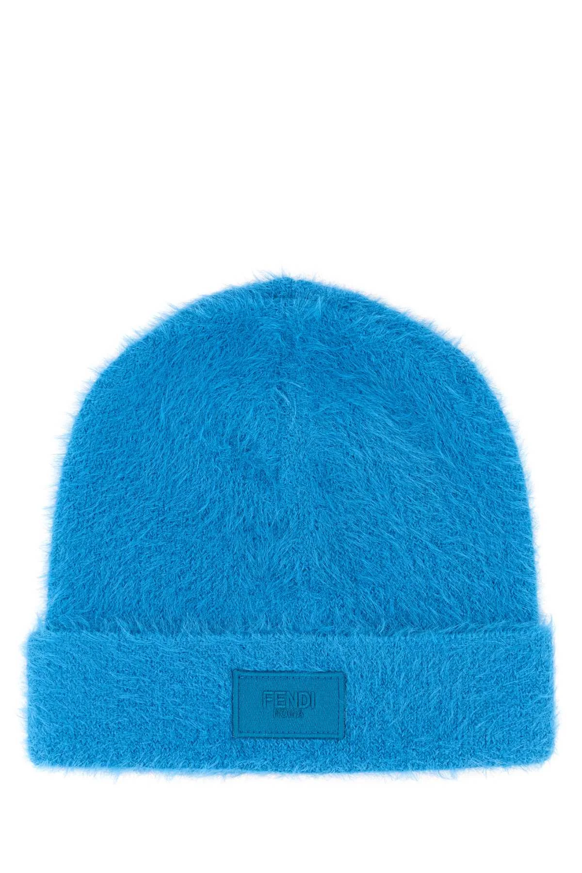 Fendi Men Light Blue Nylon Beanie Hat - 1