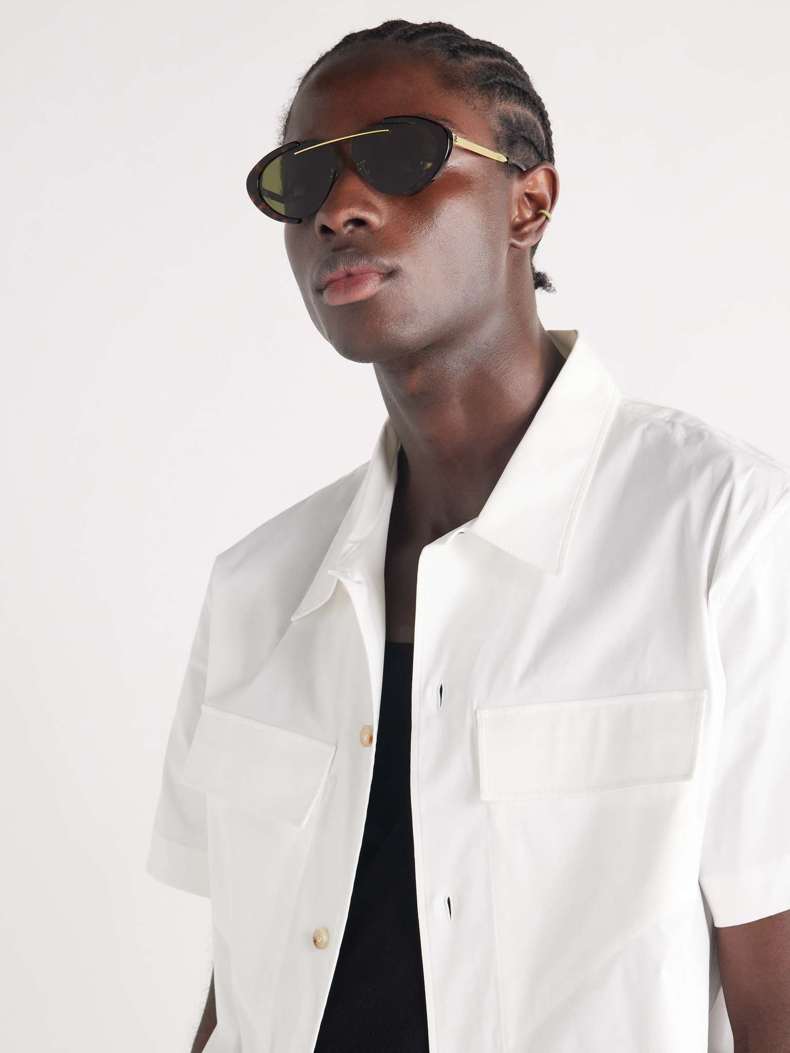 Oval-Frame Gold-Tone and Tortoiseshell Acetate Sunglasses - 2