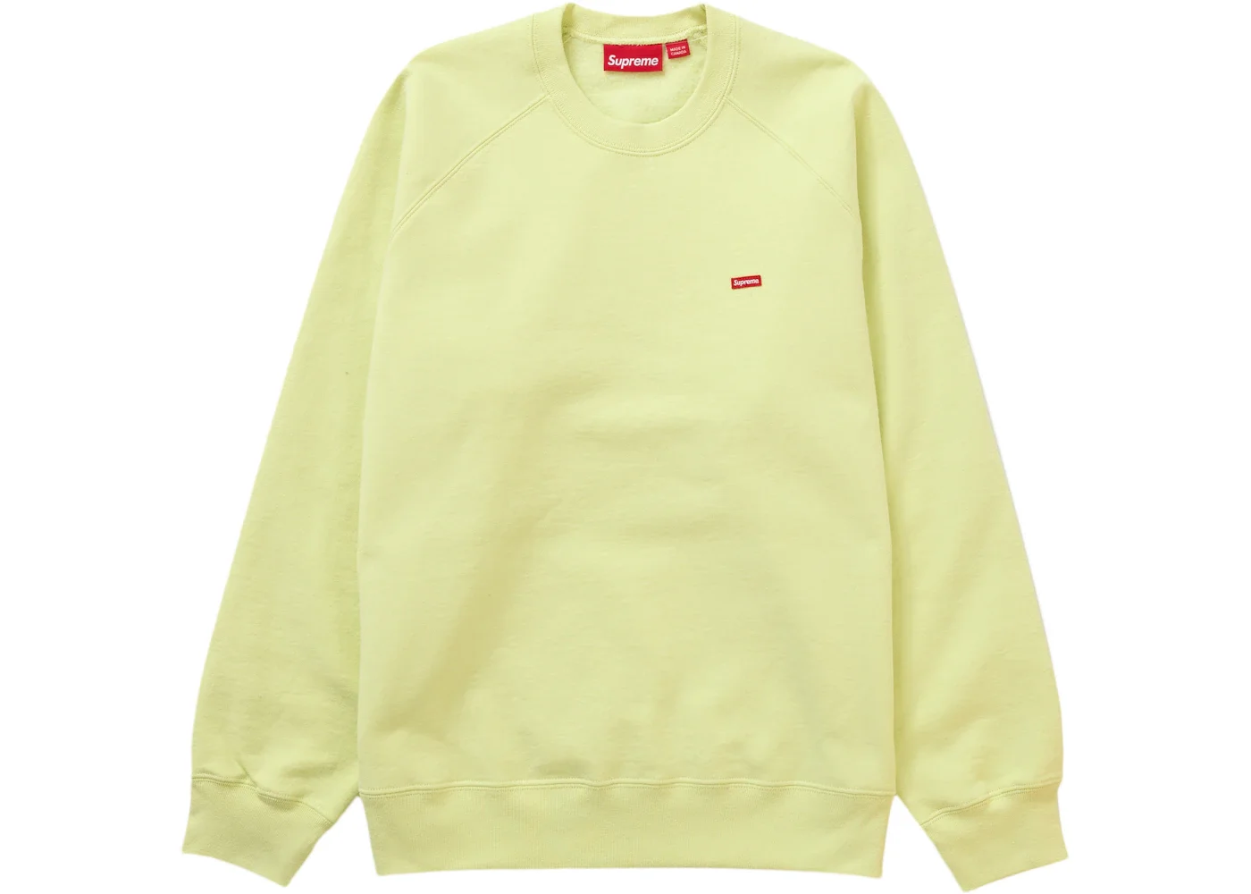 Supreme Small Box Raglan Crewneck Pale Lime - 1