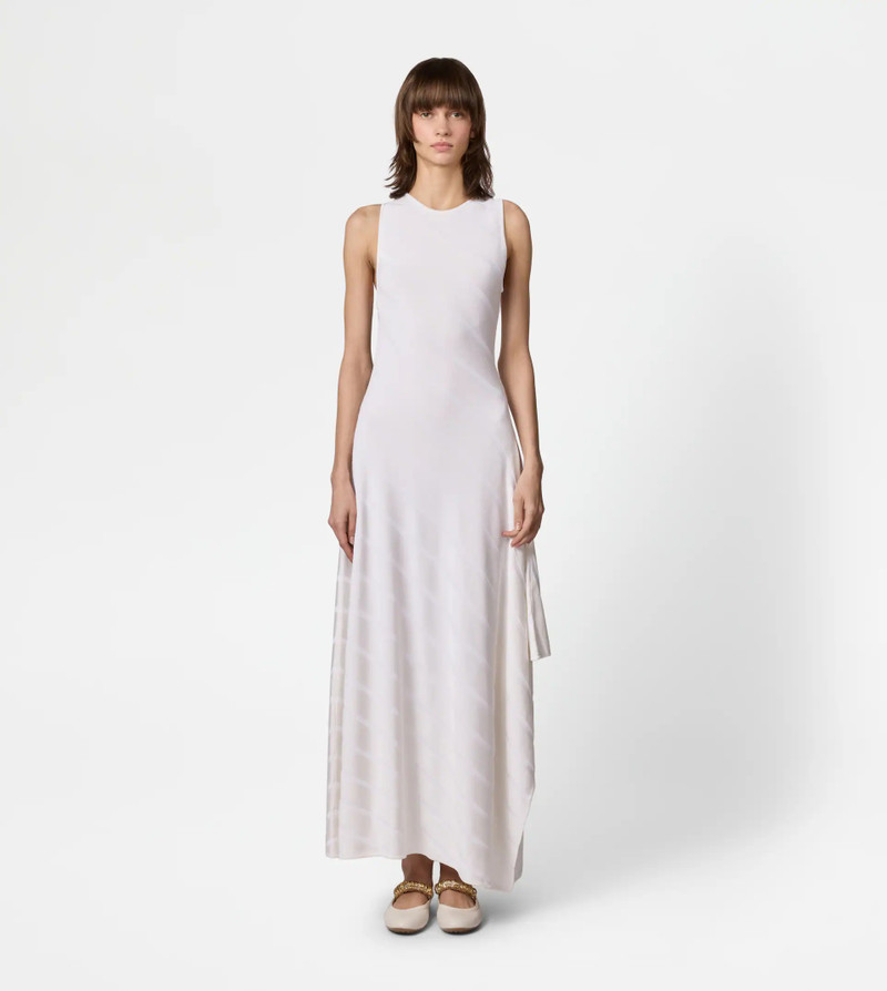 Tod's ASYMMETRICAL DRESS IN VISCOSE - WHITE outlook