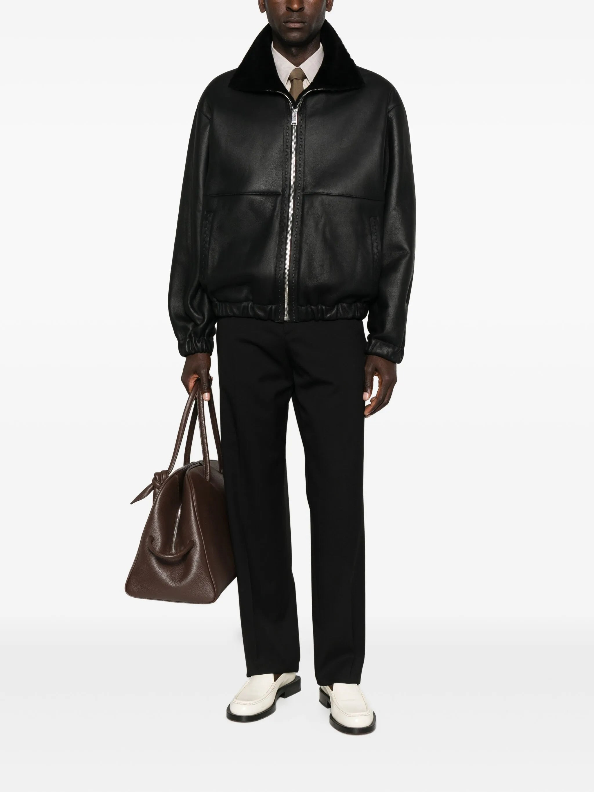 Fendi Leather Bomber Jacket - 3