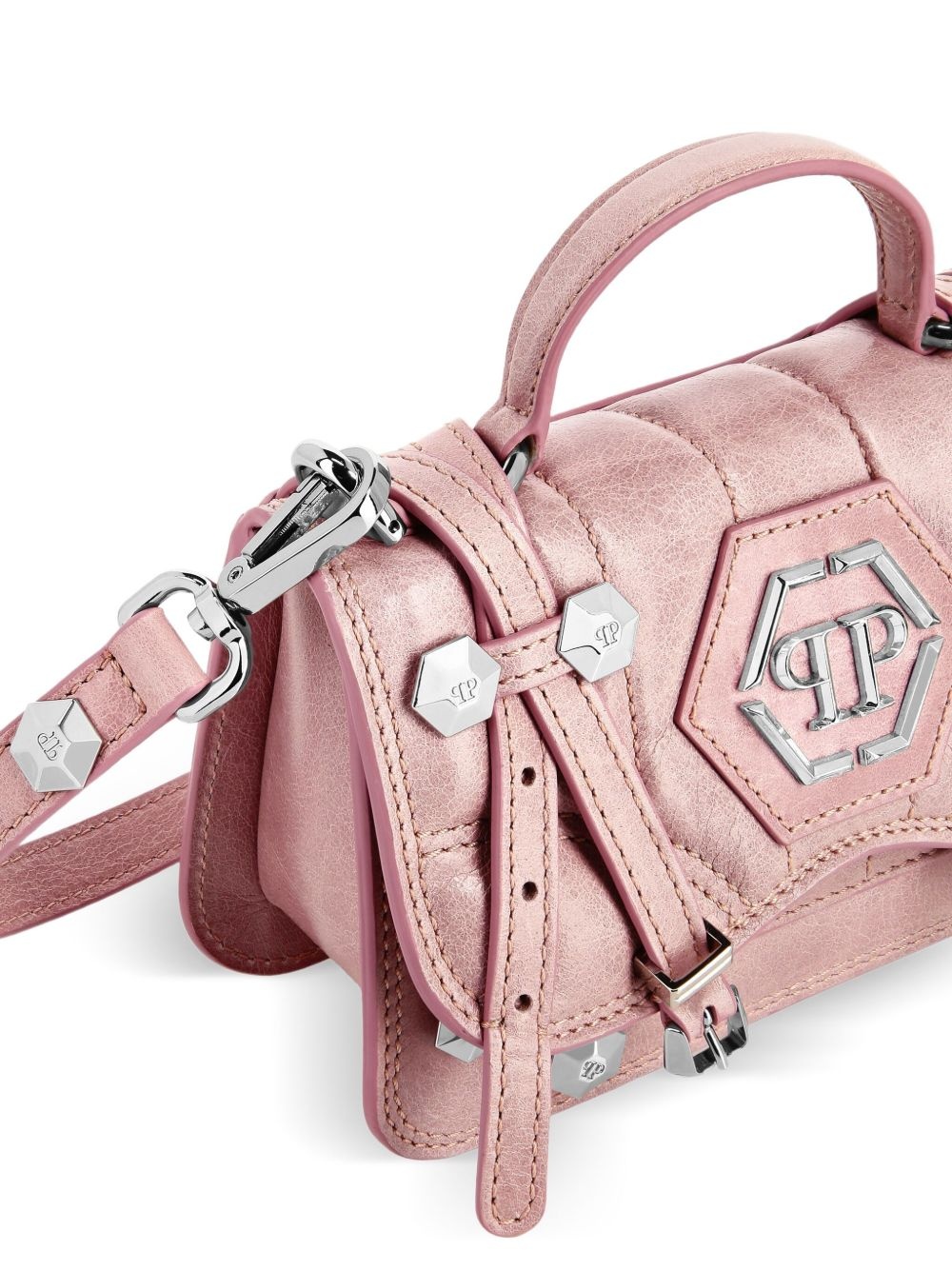 small Hexagon leather tote bag - 4