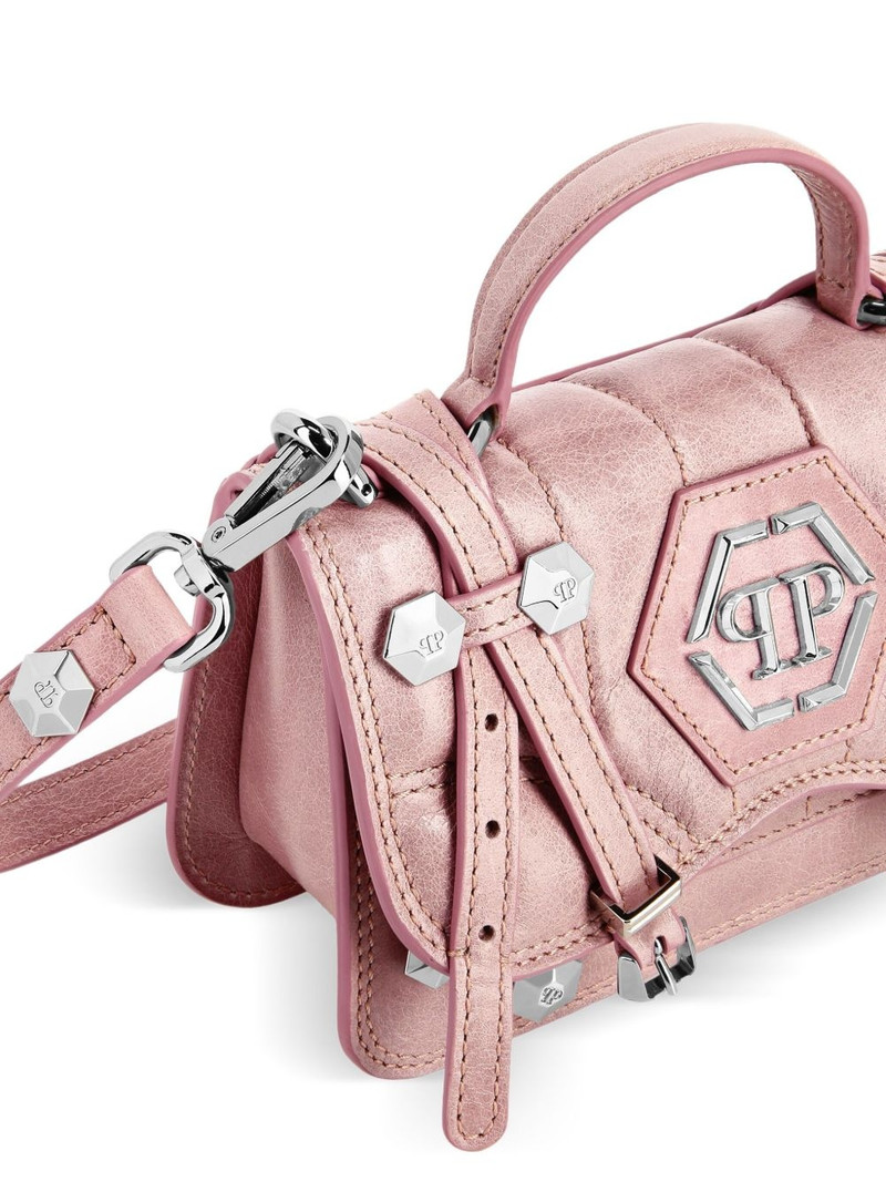 small Hexagon leather tote bag 4