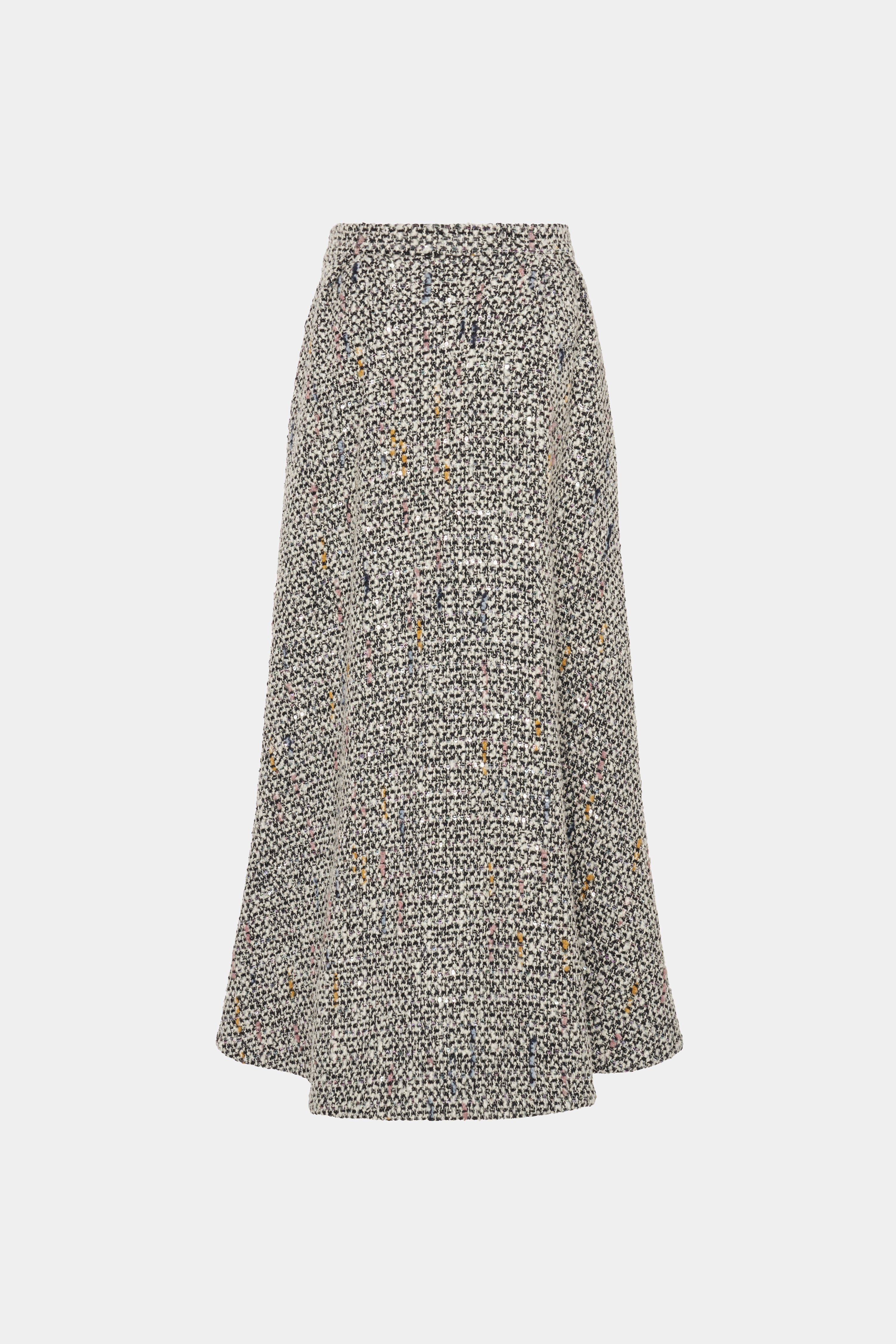 SEQUIN TWEED LONG SKIRT - 2