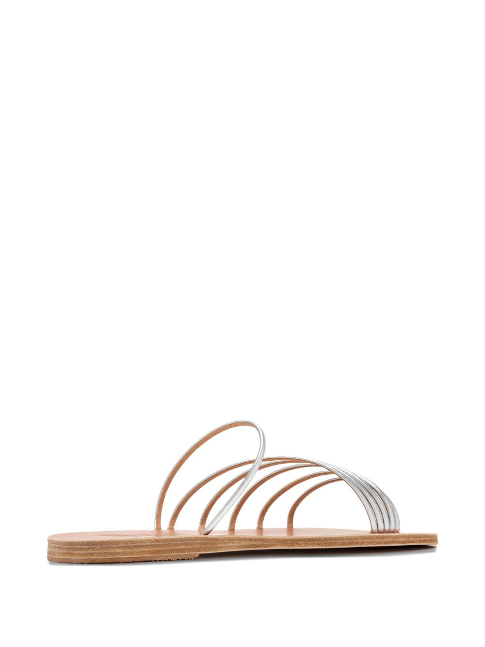 Adriani metallic leather five-strap flat sandals - 4