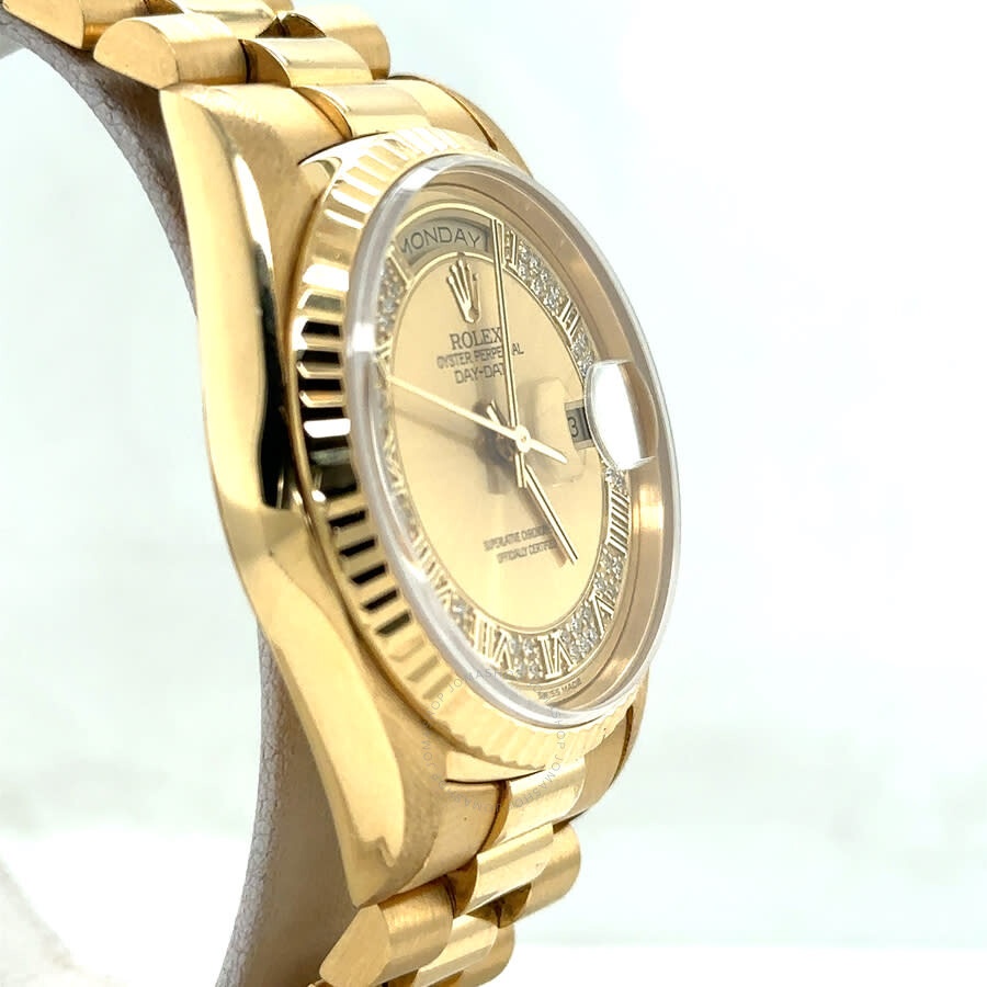 Pre-owned Rolex Day Date Automatic Champagne Dial Men's Watch 18238 CRP - 3