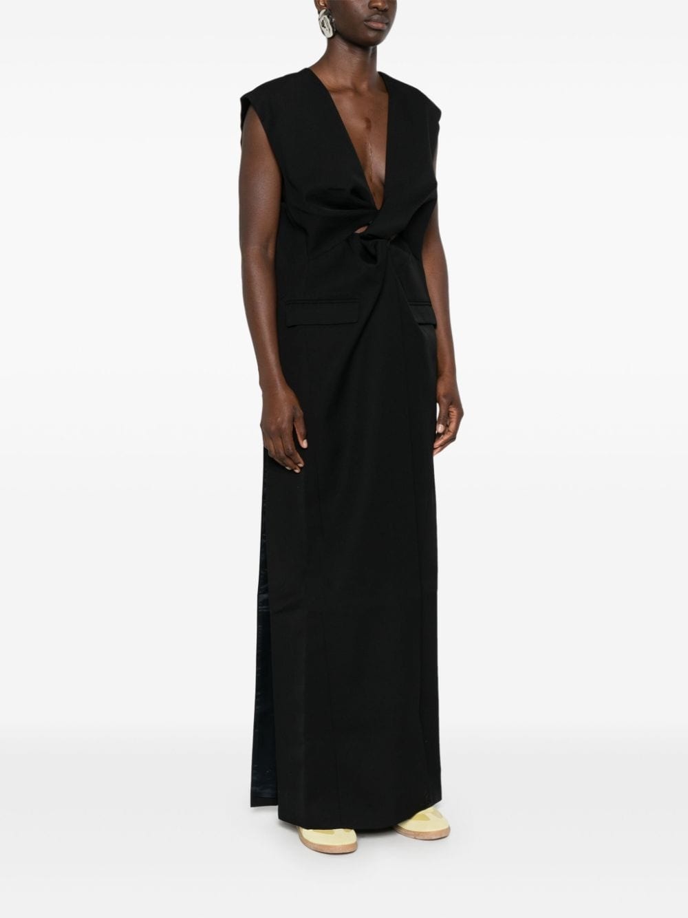 twist-detailed virgin wool maxi dress - 3