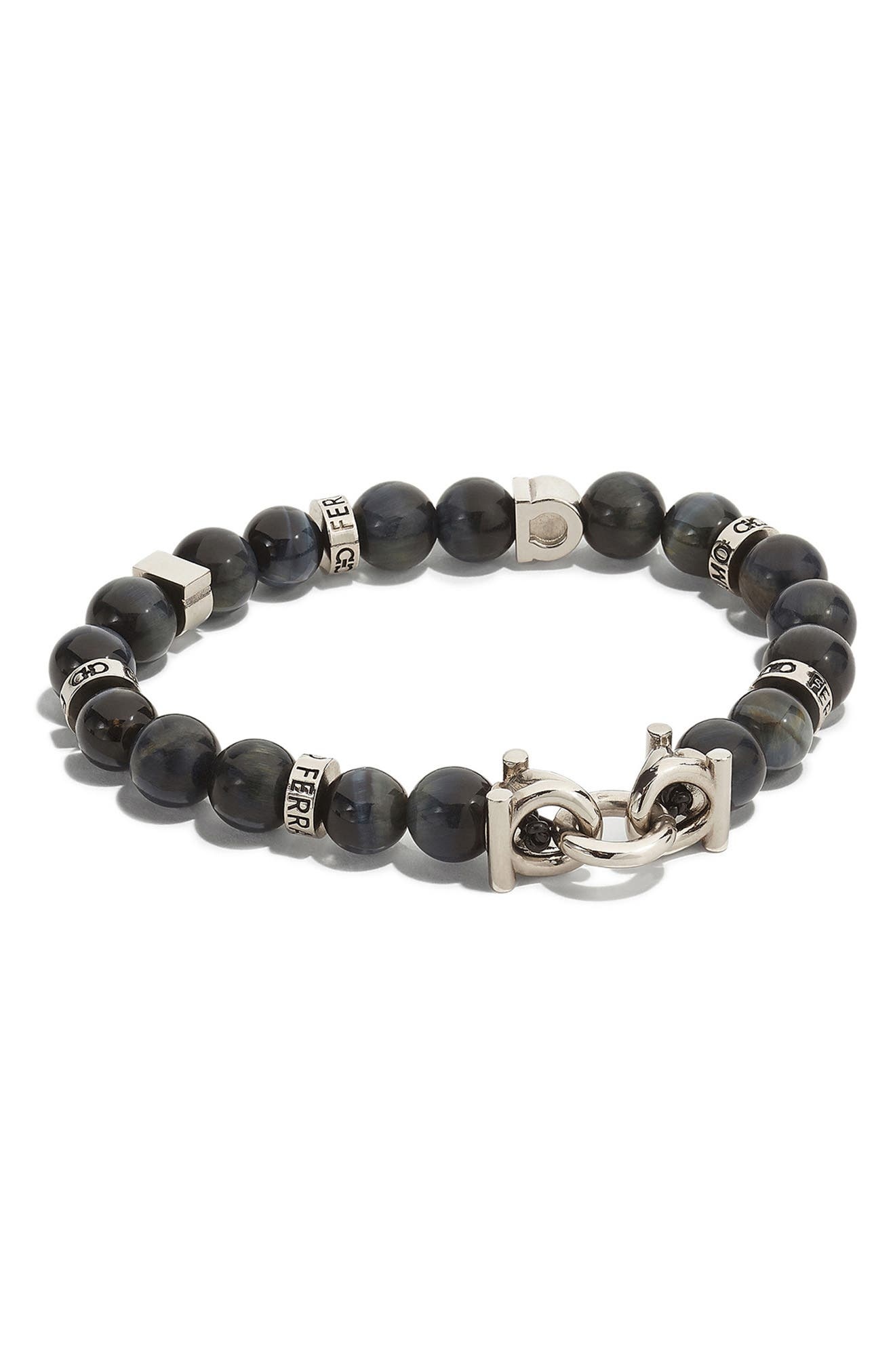 Men's Beaded Stone Stretch Bracelet - 1